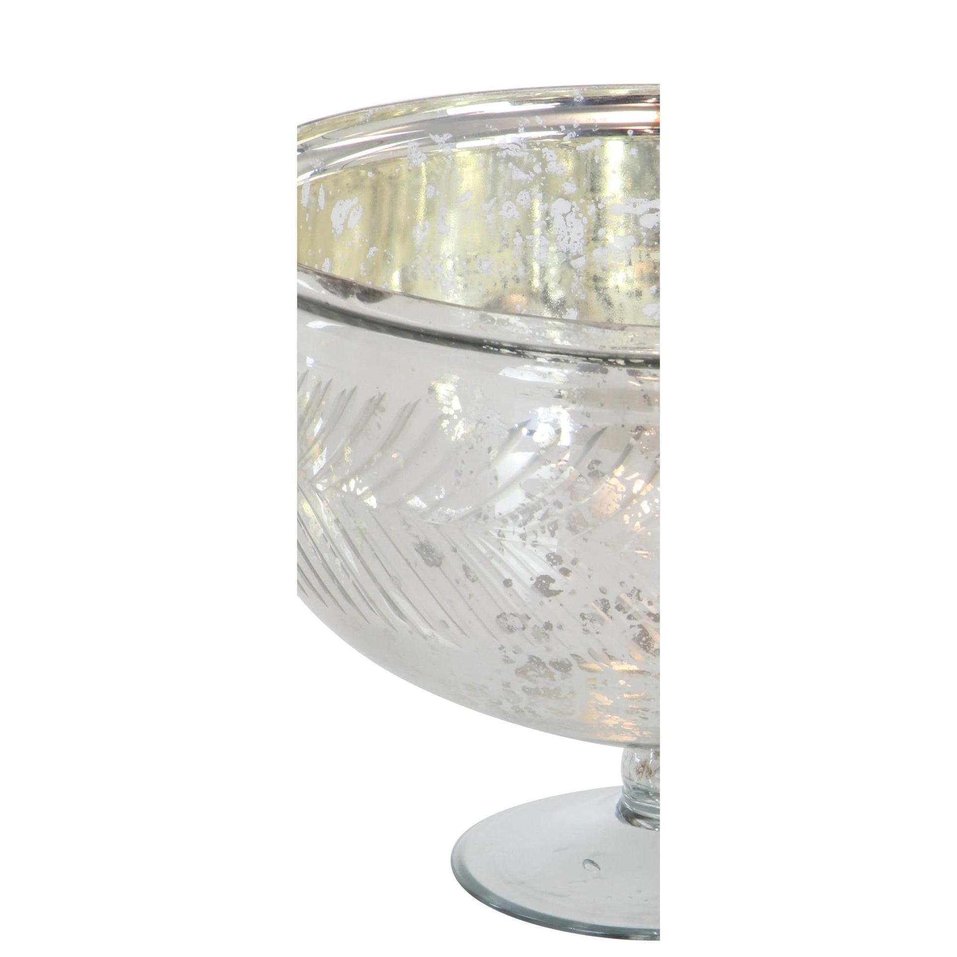 Silver Glass Handmade Large Decorative Bowl