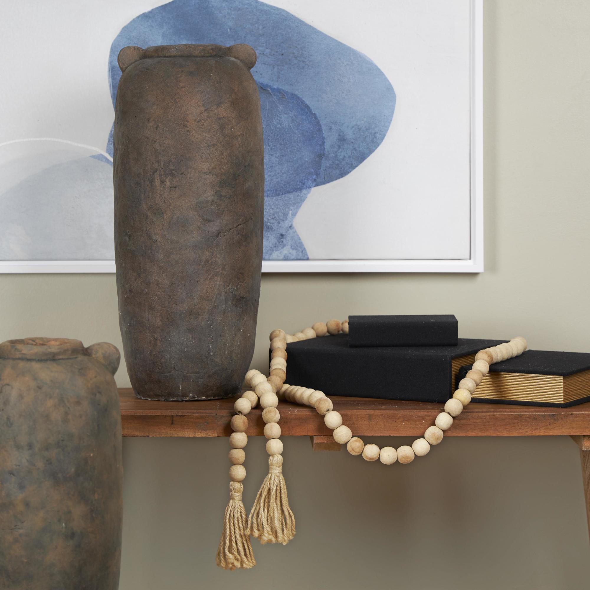 Brown Ceramic Distressed Terracotta Decorative Vase