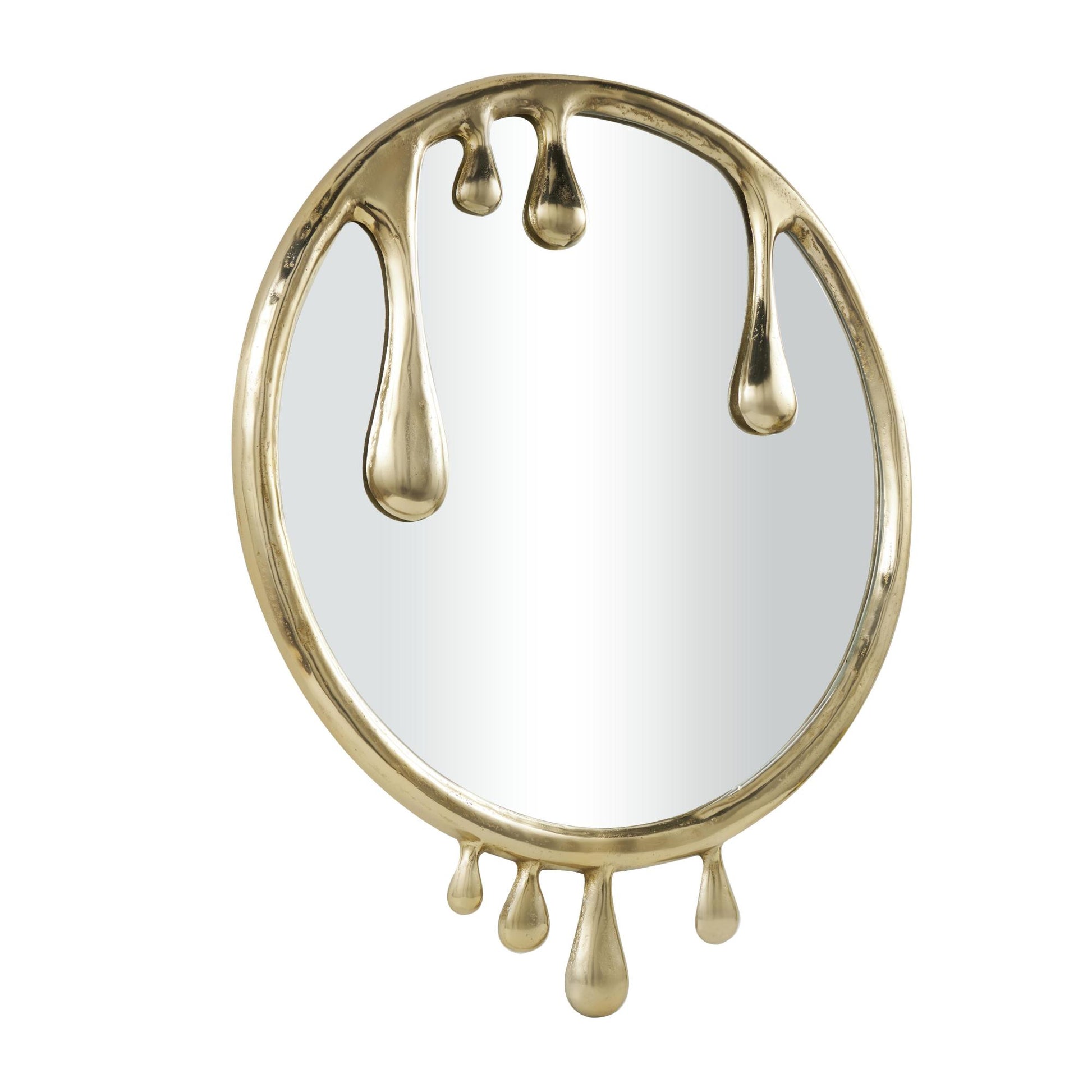 Abstract Aluminum Metal Drip Room Wall Mirror with Melting Designed Frame