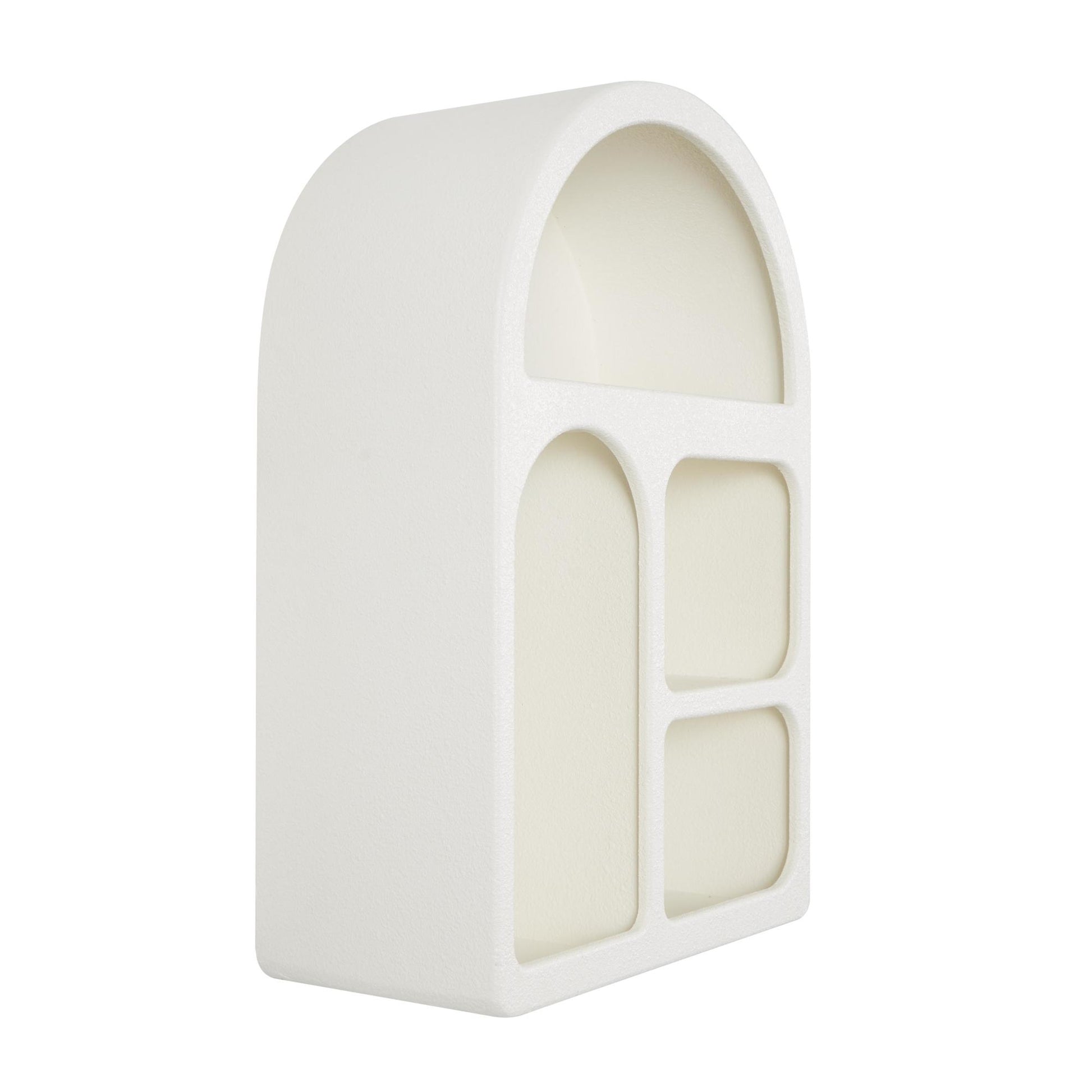 Geometric Wooden Arched 4 Shelf Room Wall Shelf with Varying Block Shapes