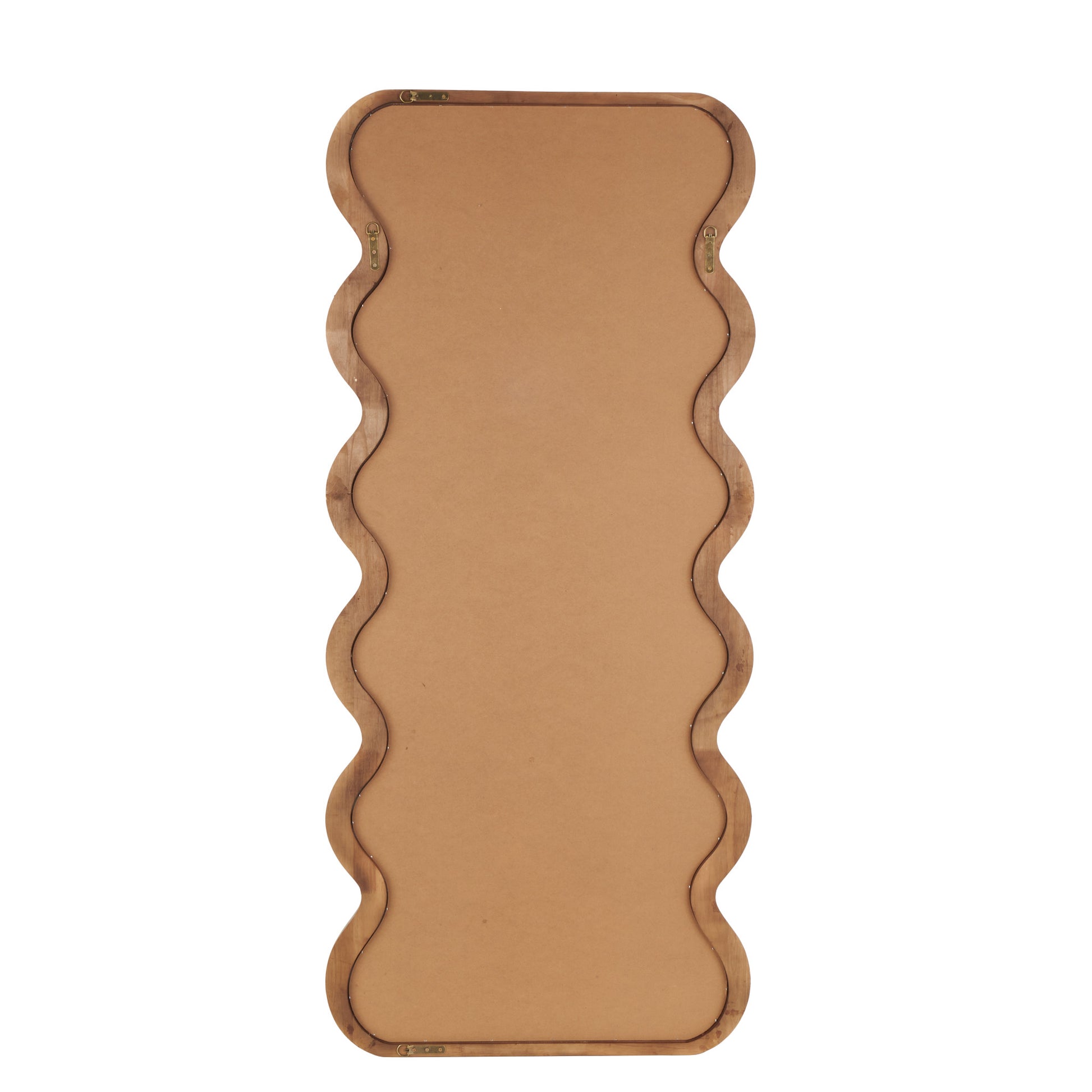 Dark Brown Wood Wavy Room Wall Mirror