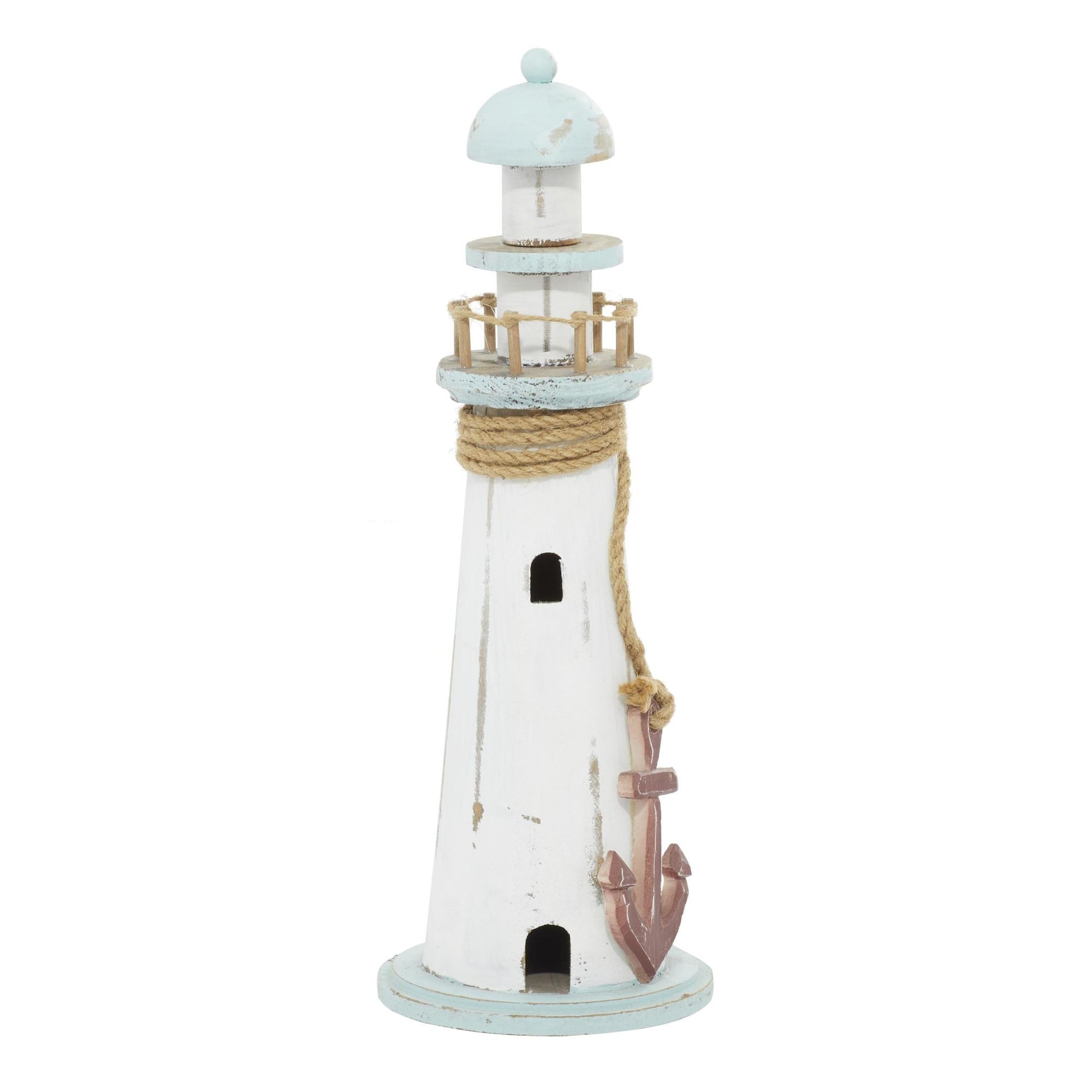 Light House White Wood Decorative Sculpture