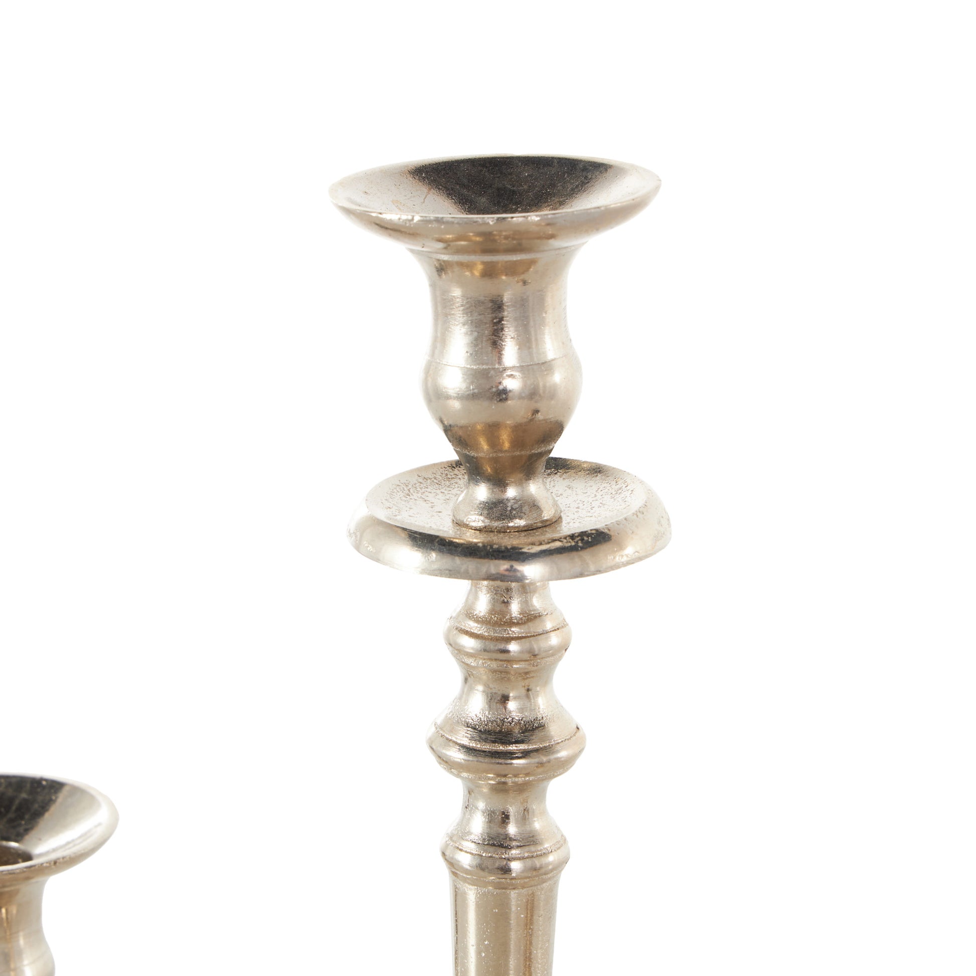 Scroll Silver Aluminum Metal Decorative Candelabra