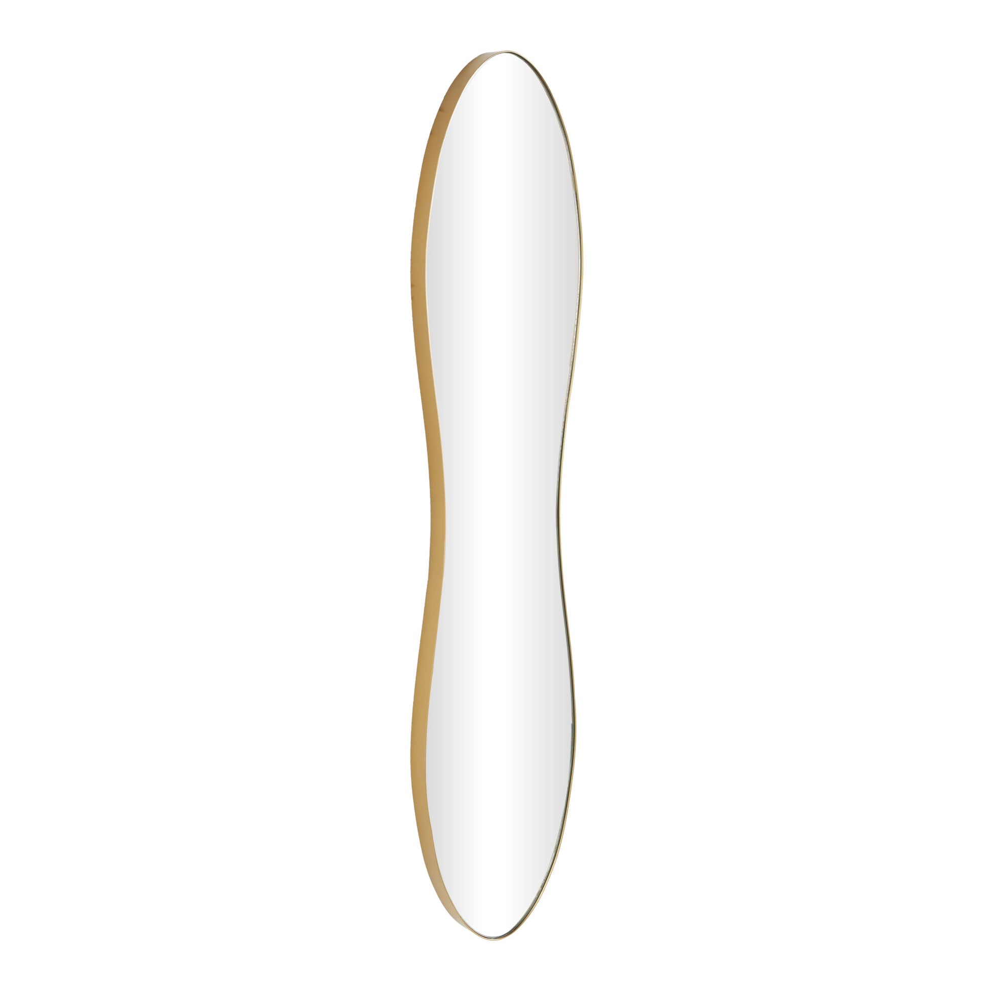 Metal Tall Wavy Room Wall Mirror 9" x 1" x 45"