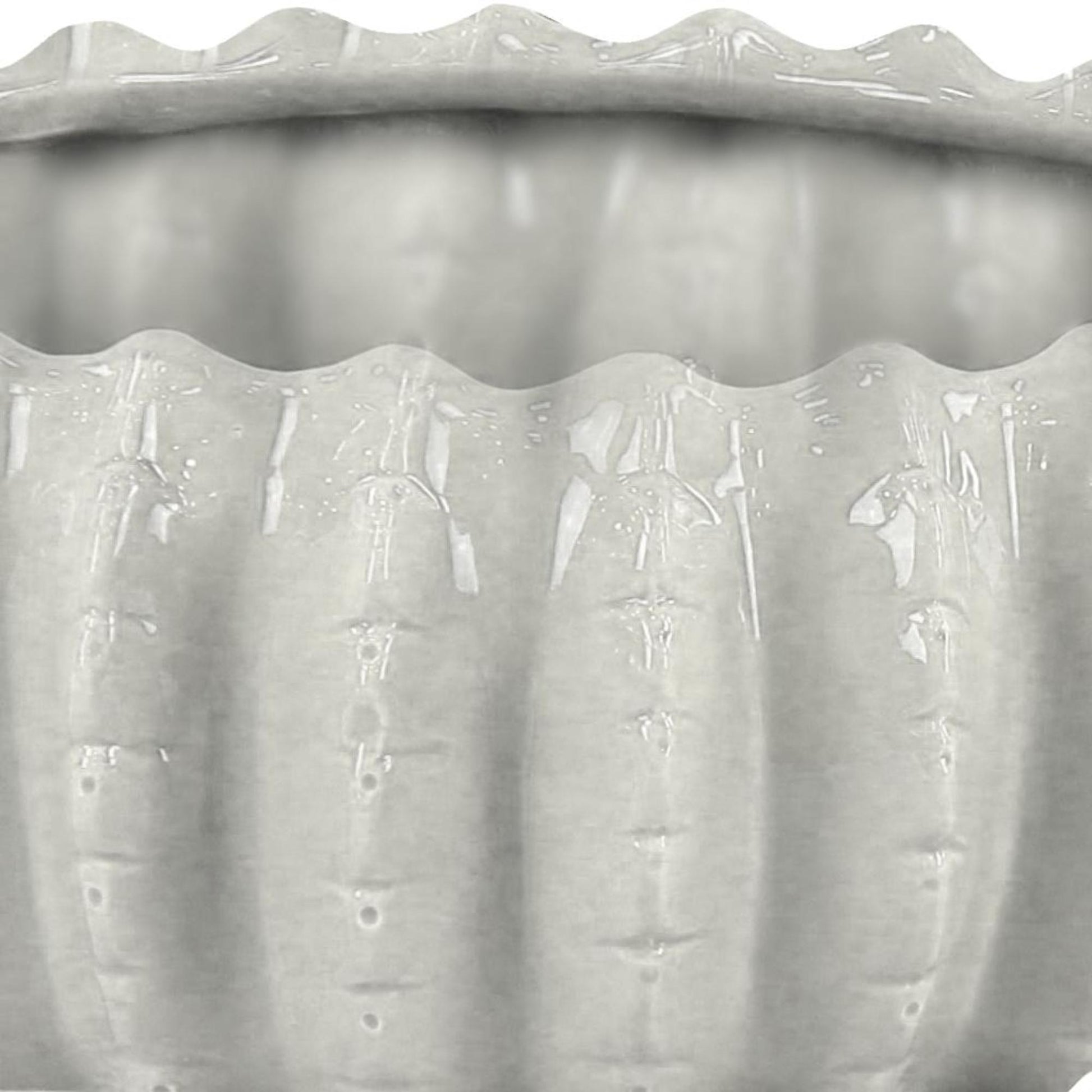 Set of 3 White Ceramic Indoor Outdoor Planter