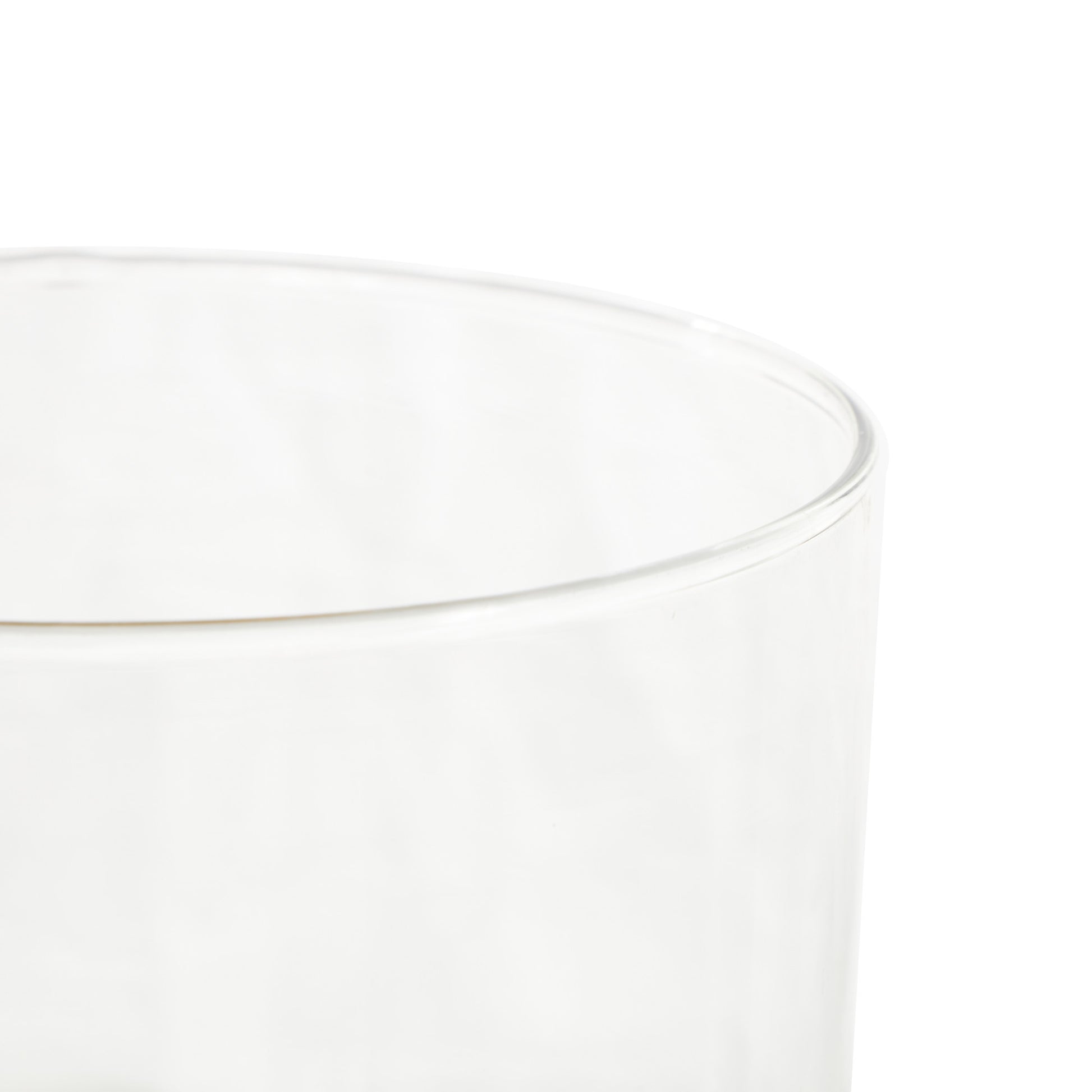 Clear Glass Round Room Hurricane Lamp with Light Brown Woven Base