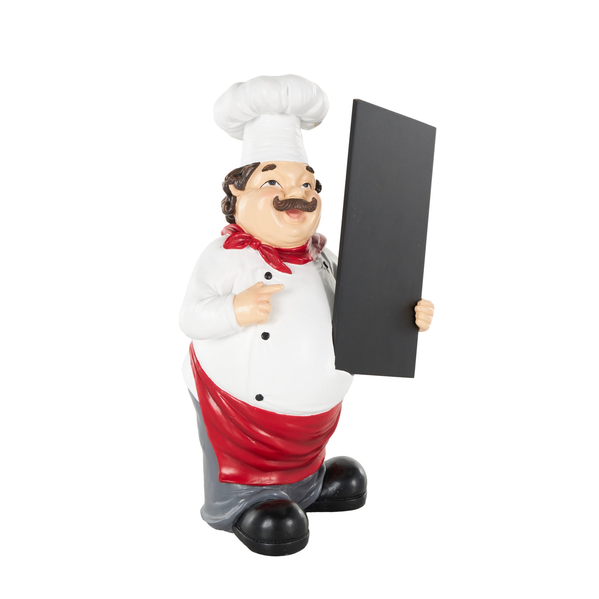 Chef White Polystone Kitchen Decorative Figurine Decorative Sculpture with Chalkboard