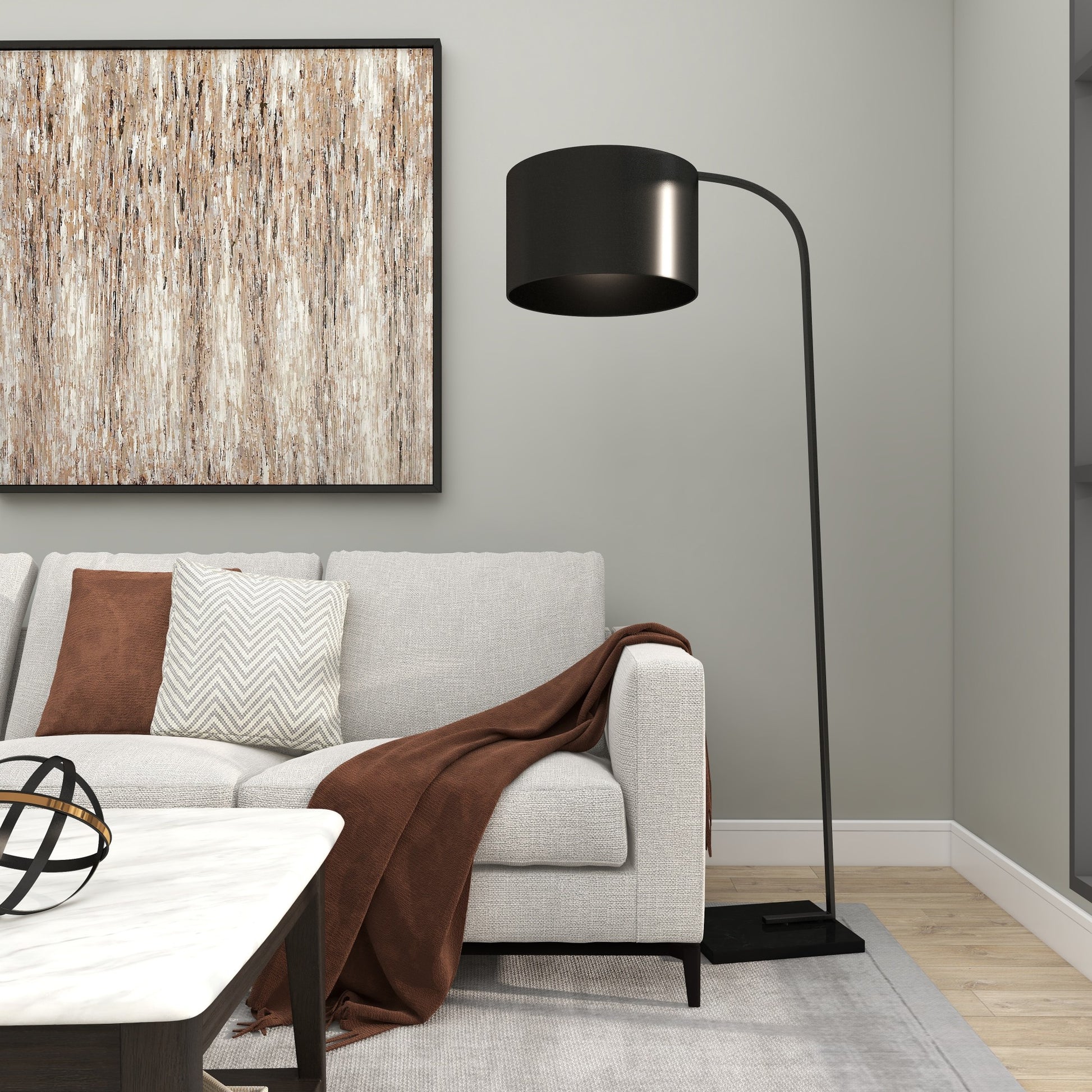Black Metal Room Floor Lamp