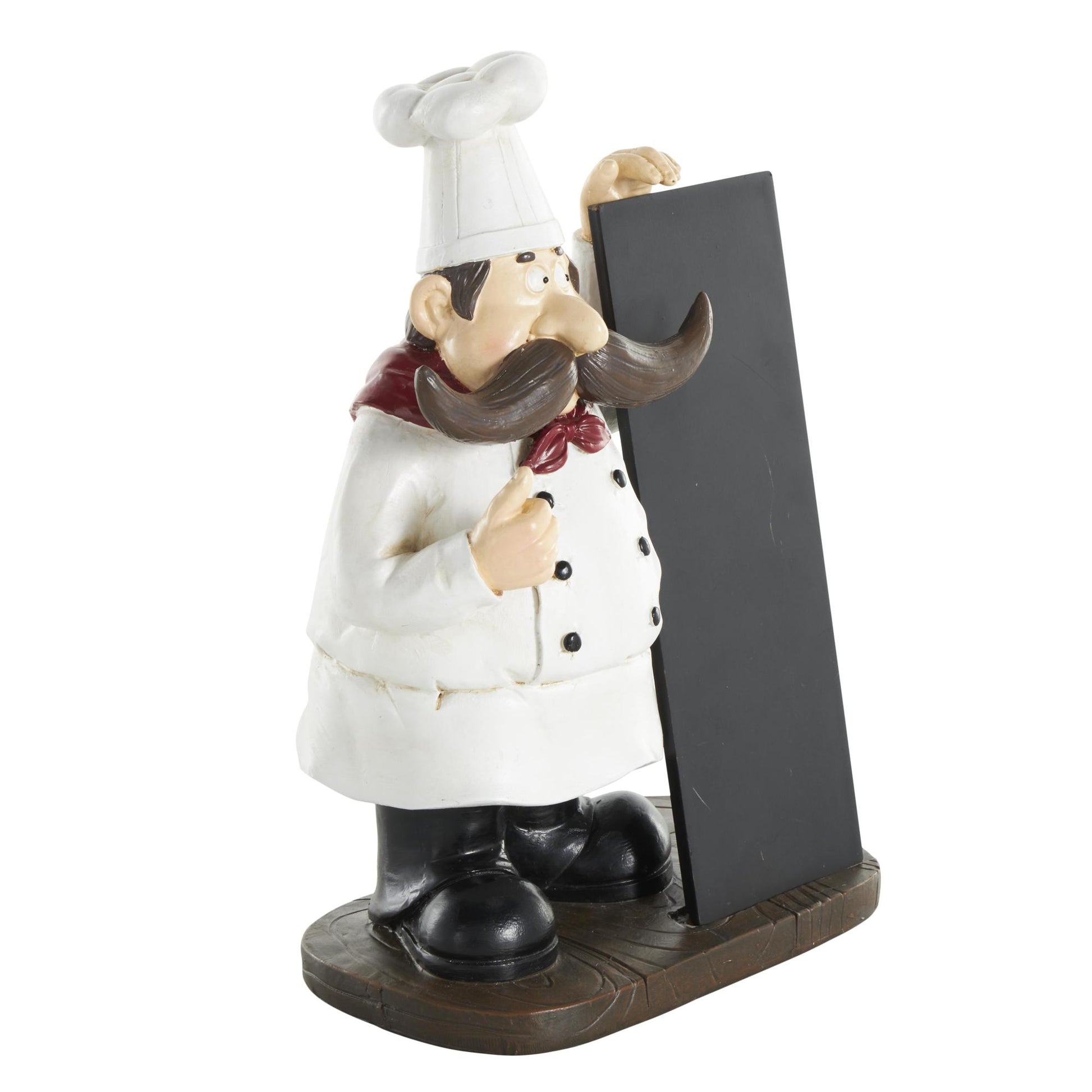 Chef Black Polystone Decorative Sculpture with Chalkboard