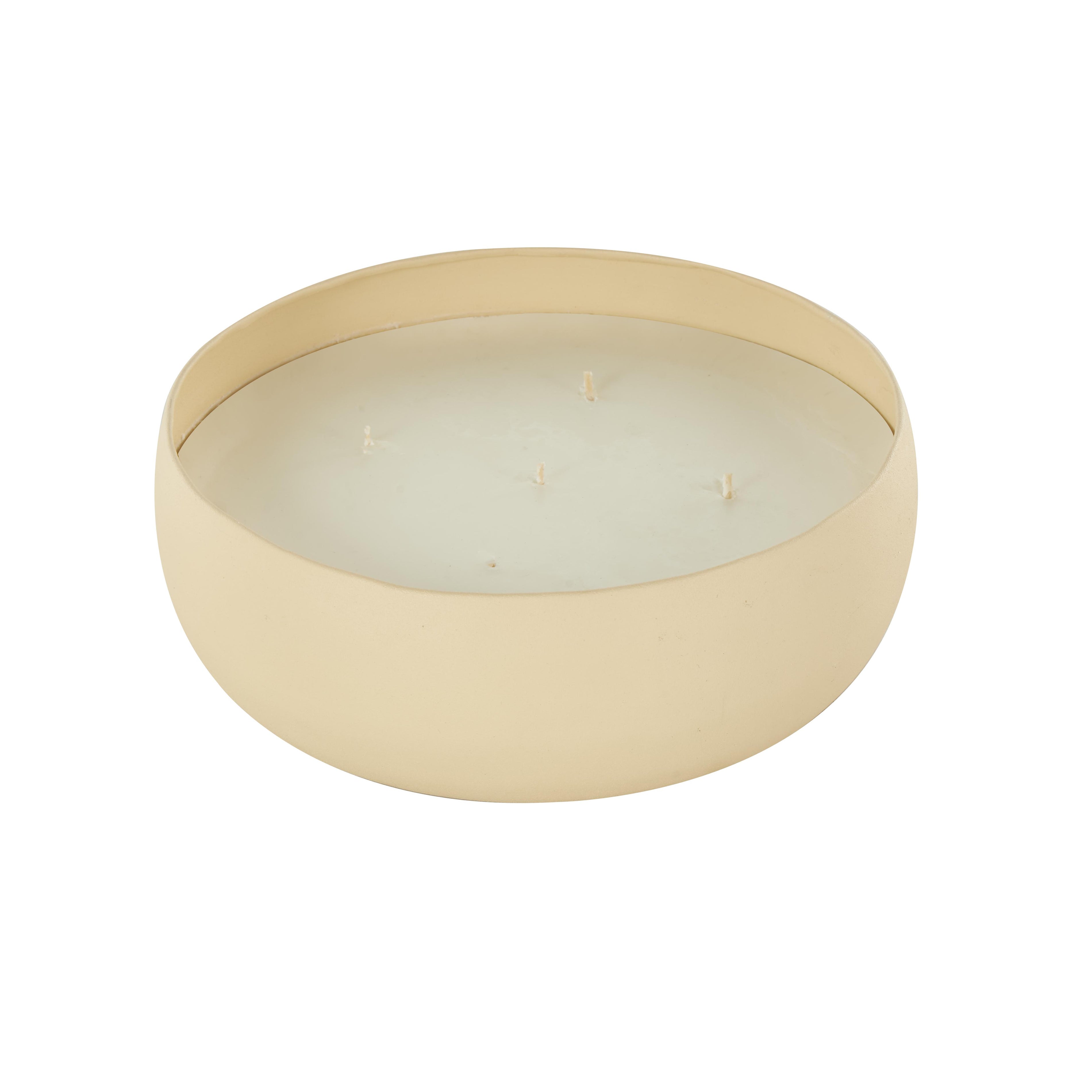 Metal Pink Blush & Poppy Scented Textured 63oz 5 Wick Decorative Candle with White Wax
