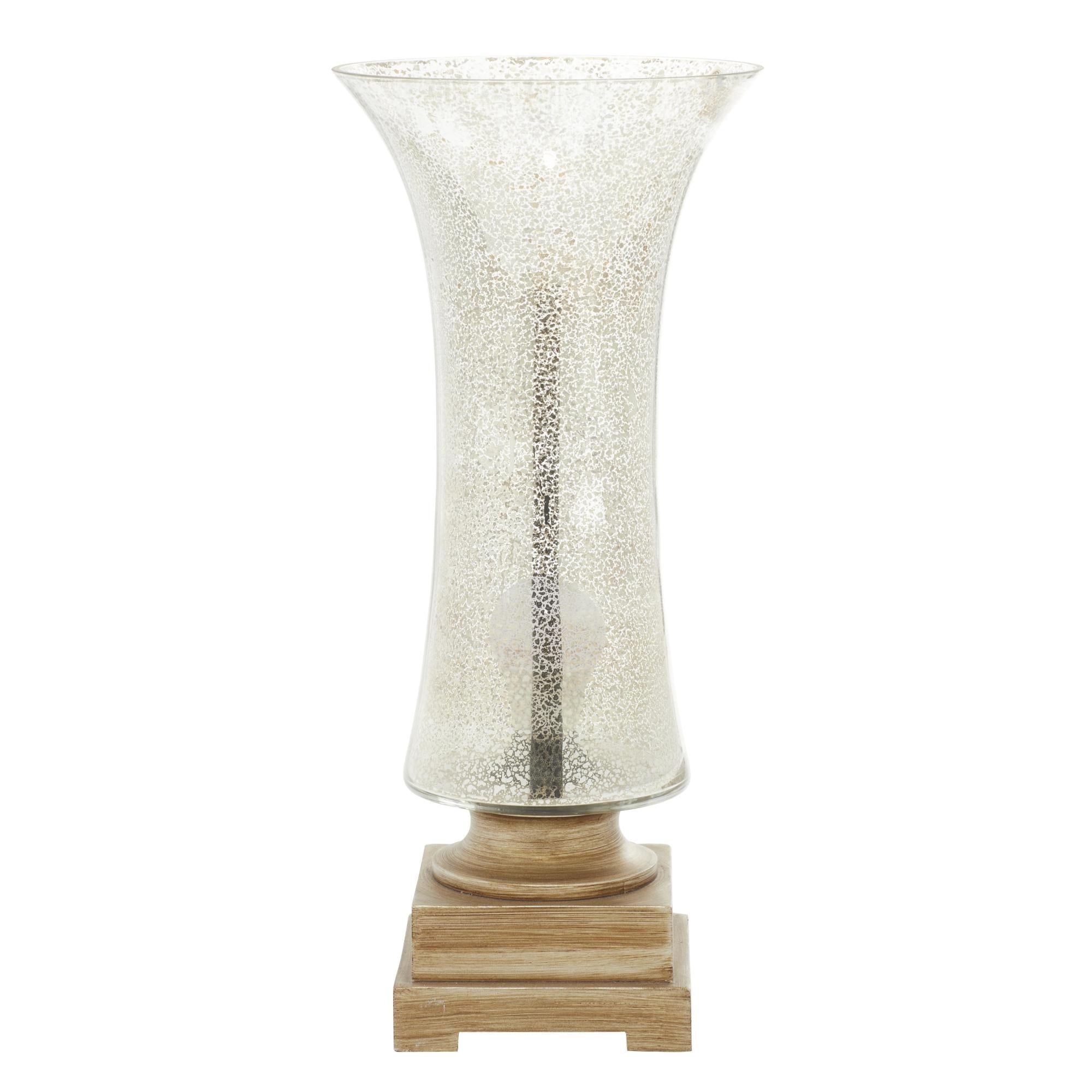 Set of 2 Silver Glass Room Uplight with Gold Base