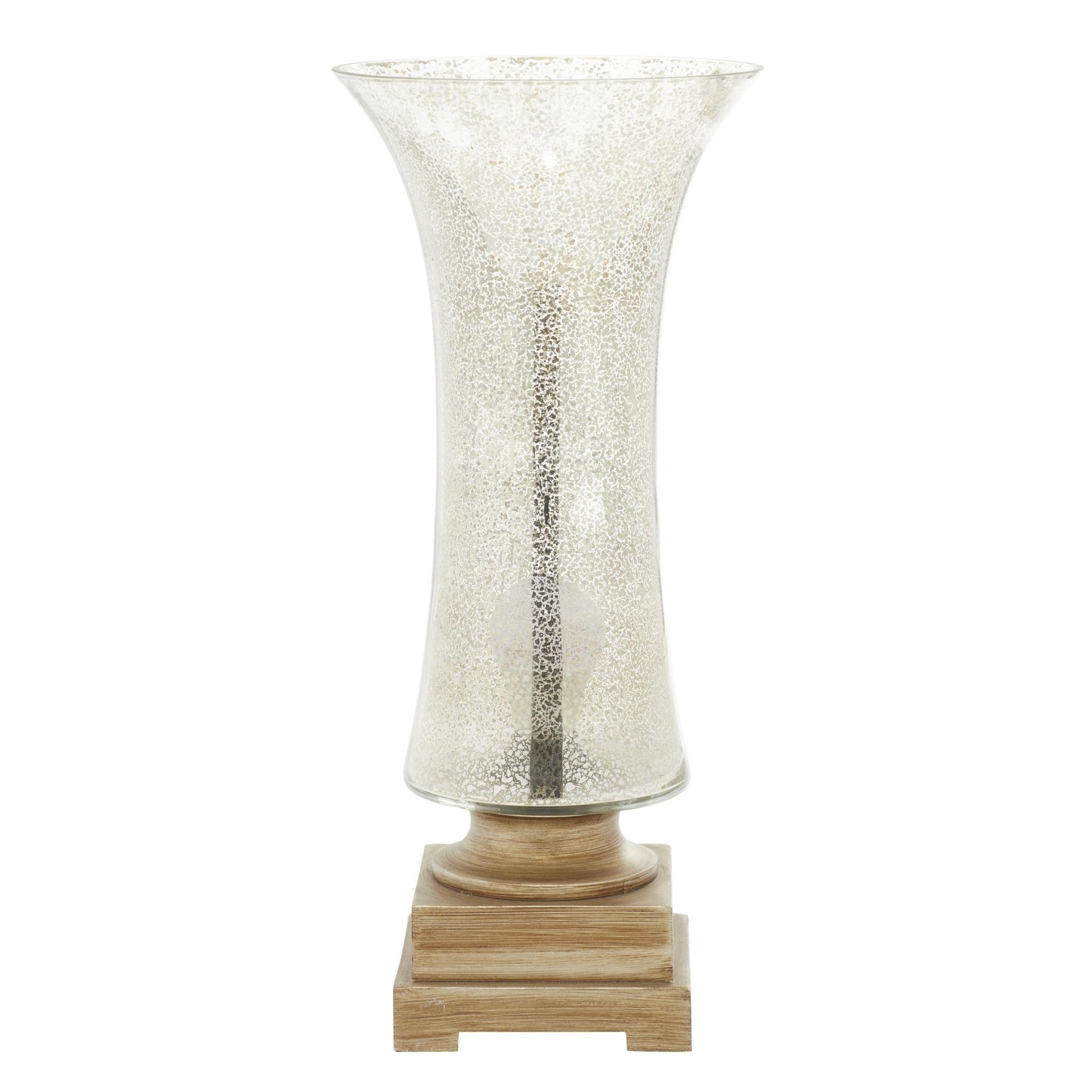 Set of 2 Silver Glass Room Uplight with Gold Base