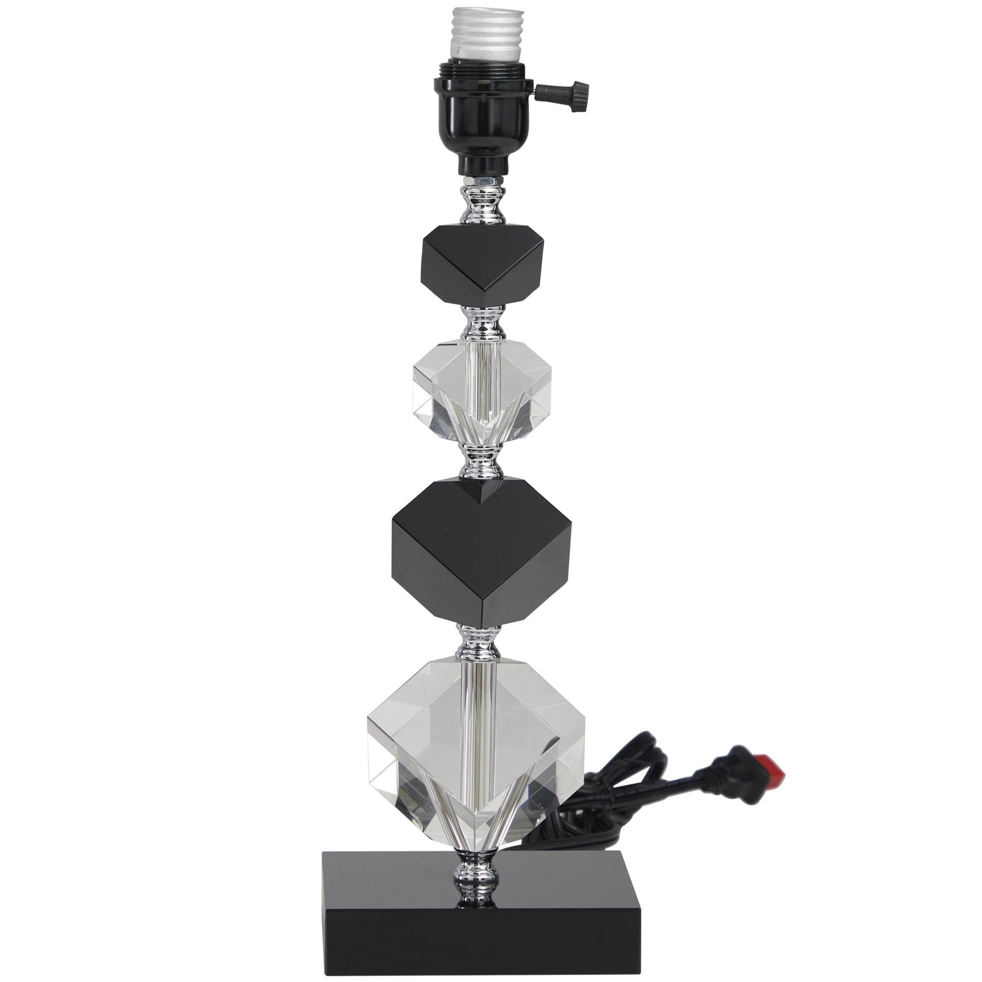 Crystal Geometric Diamond Inspired Room Table Lamp with Black Crystal Base 13" x 8" x 23"