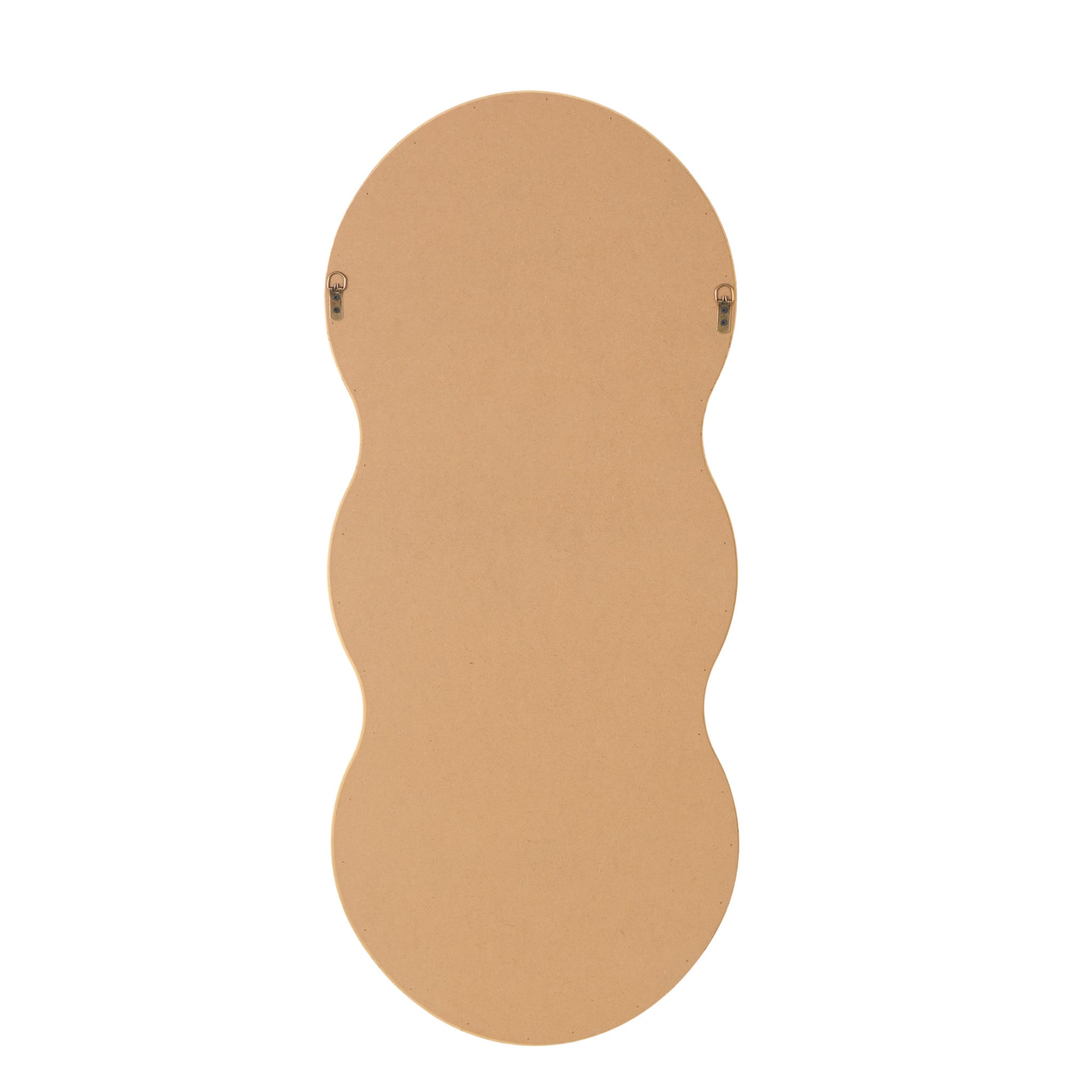 Gold Wooden Wavy Shaped Room Wall Mirror with Ribbed Frame