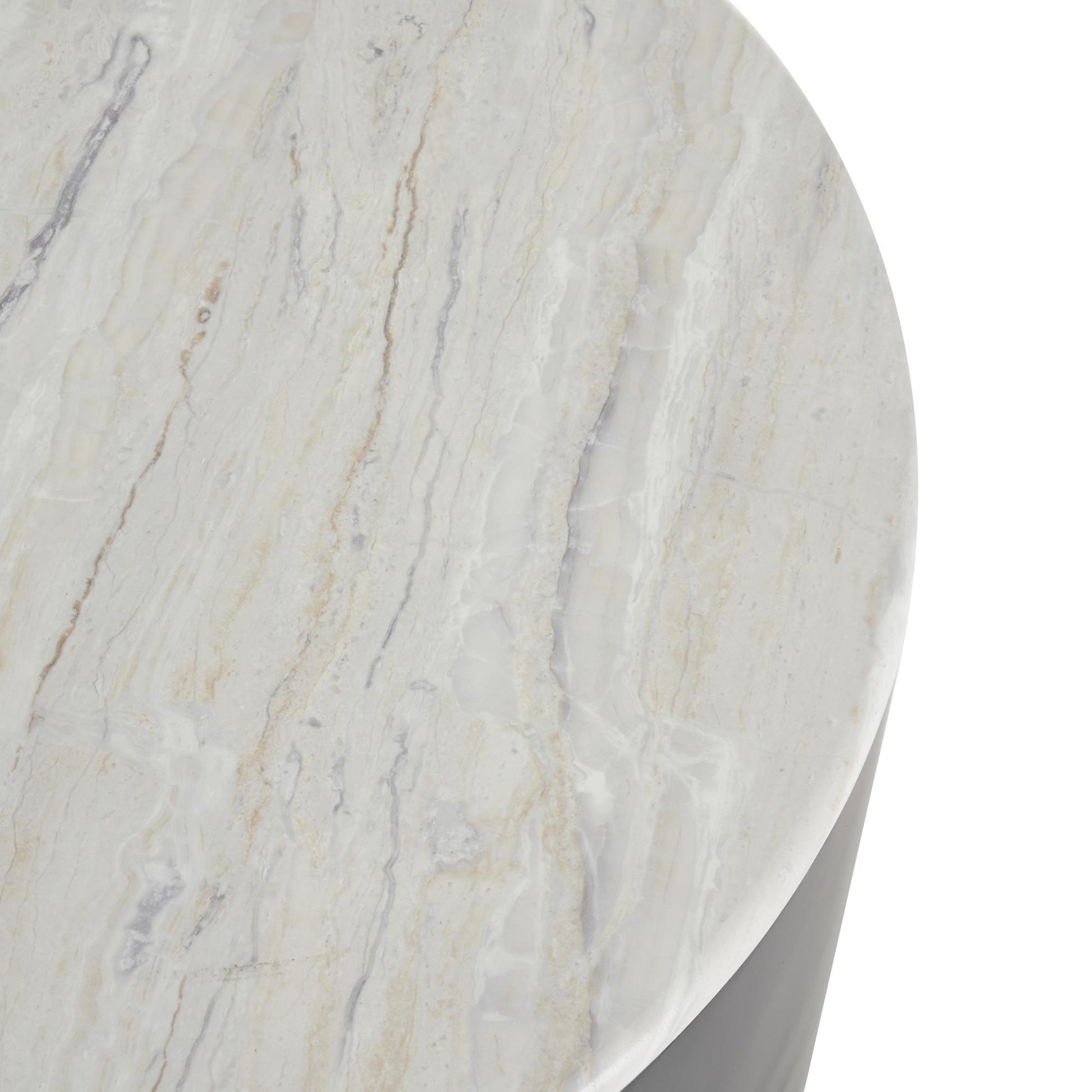 Black Metal Pedestal Coffee Table with Faux White Marble Top