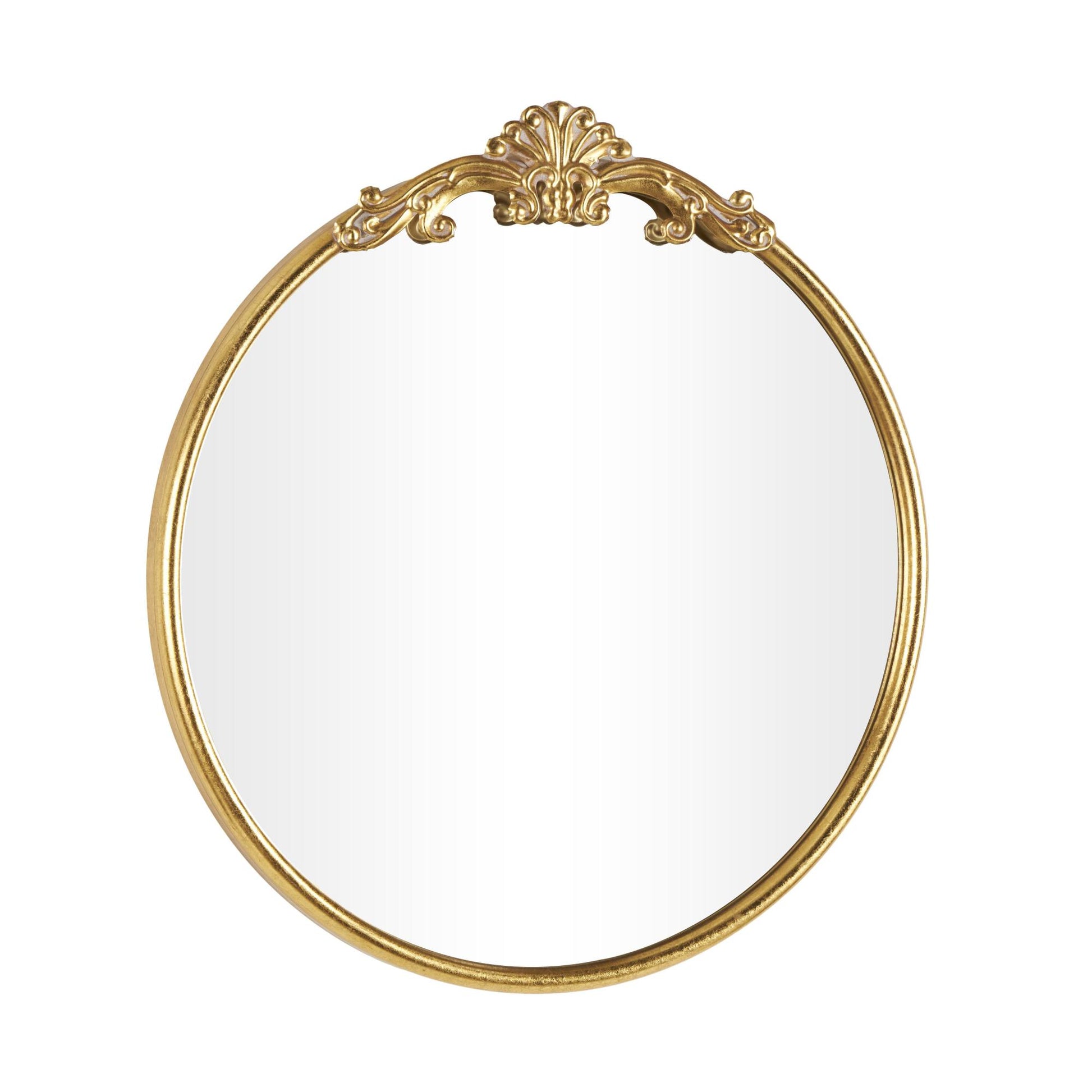 Scroll Gold Metal Ornate Baroque Round Room Wall Mirror