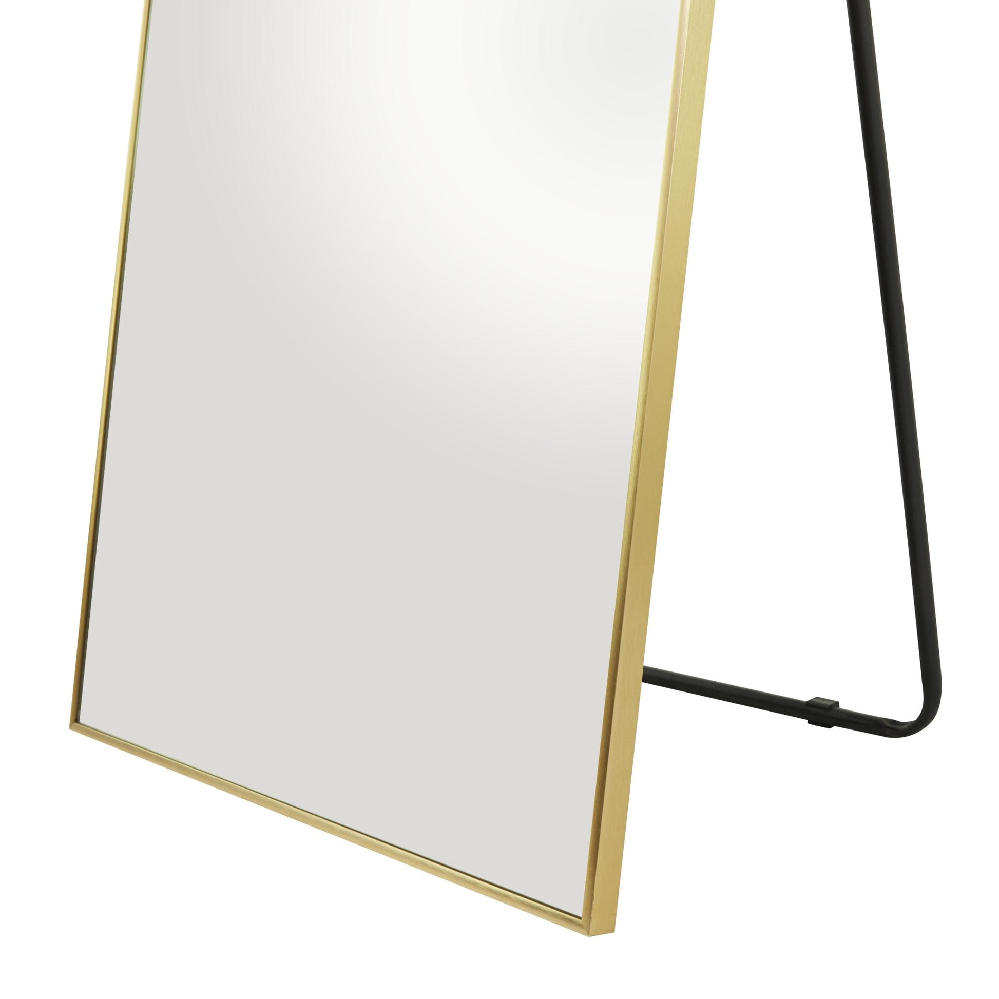 CosmoLiving by Cosmopolitan Gold Metal Room Floor Mirror with Stand