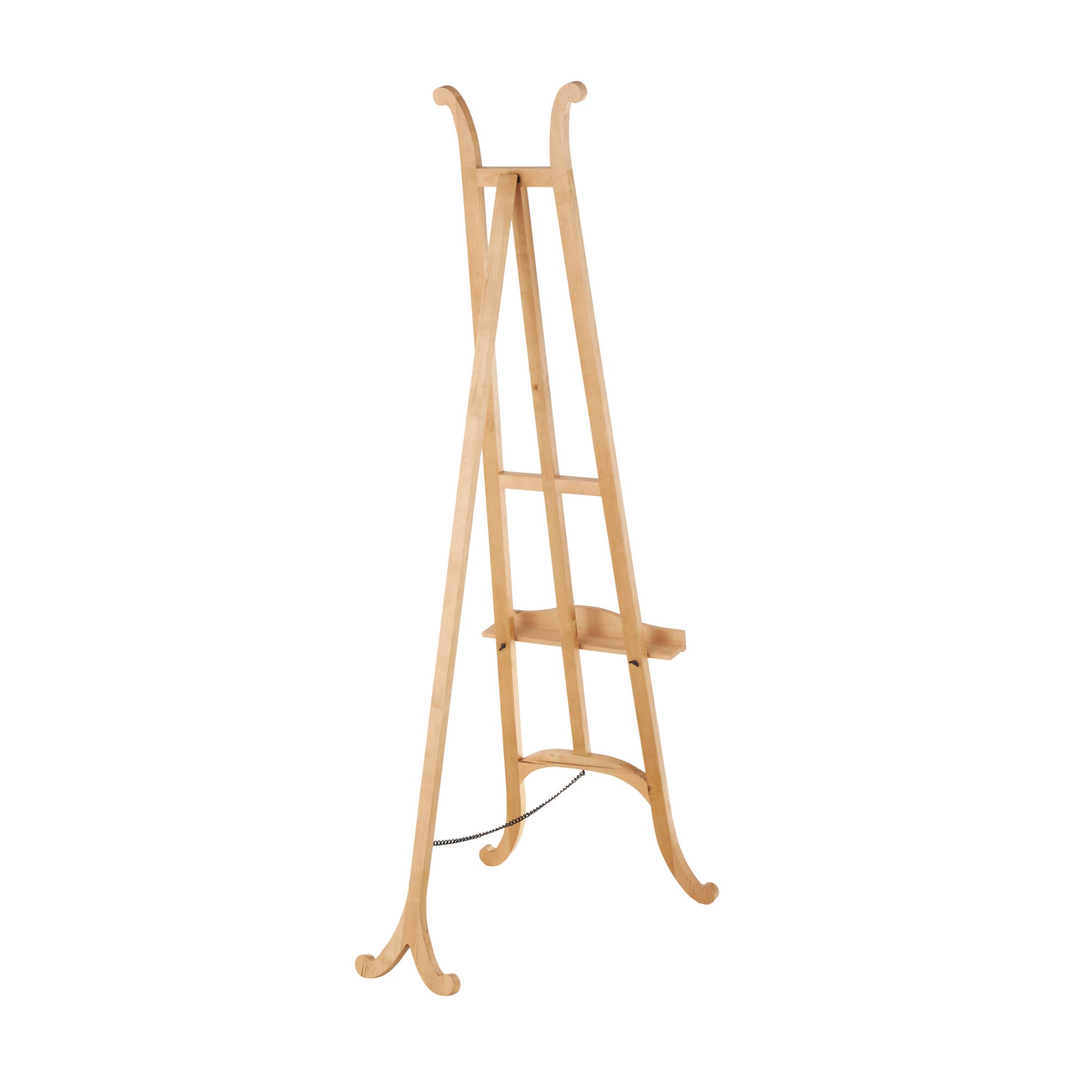 Light Brown Wood Handmade Tall Floor Display Easel with Foldable Stand