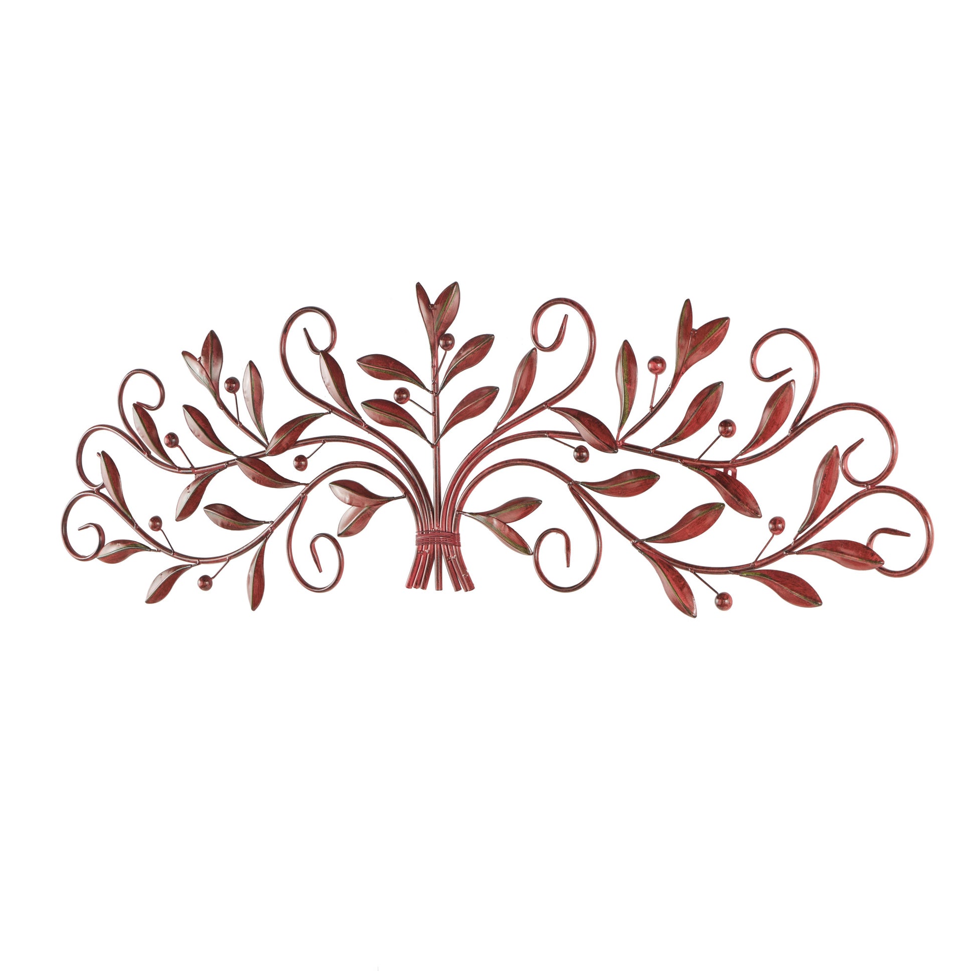 Leaf Metal Home Wall Decor with Beaded Accents 51" x 2" x 15"