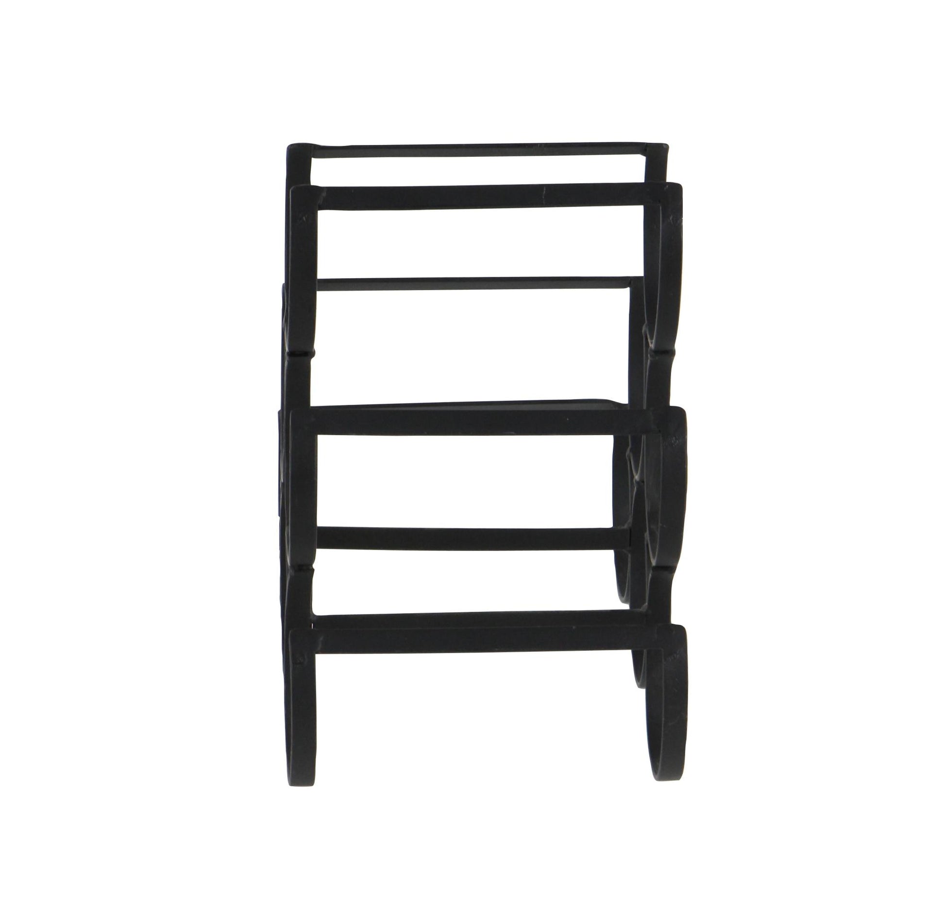 Black Metal 6 Bottle Kitchen Wine Rack with Curved Holders