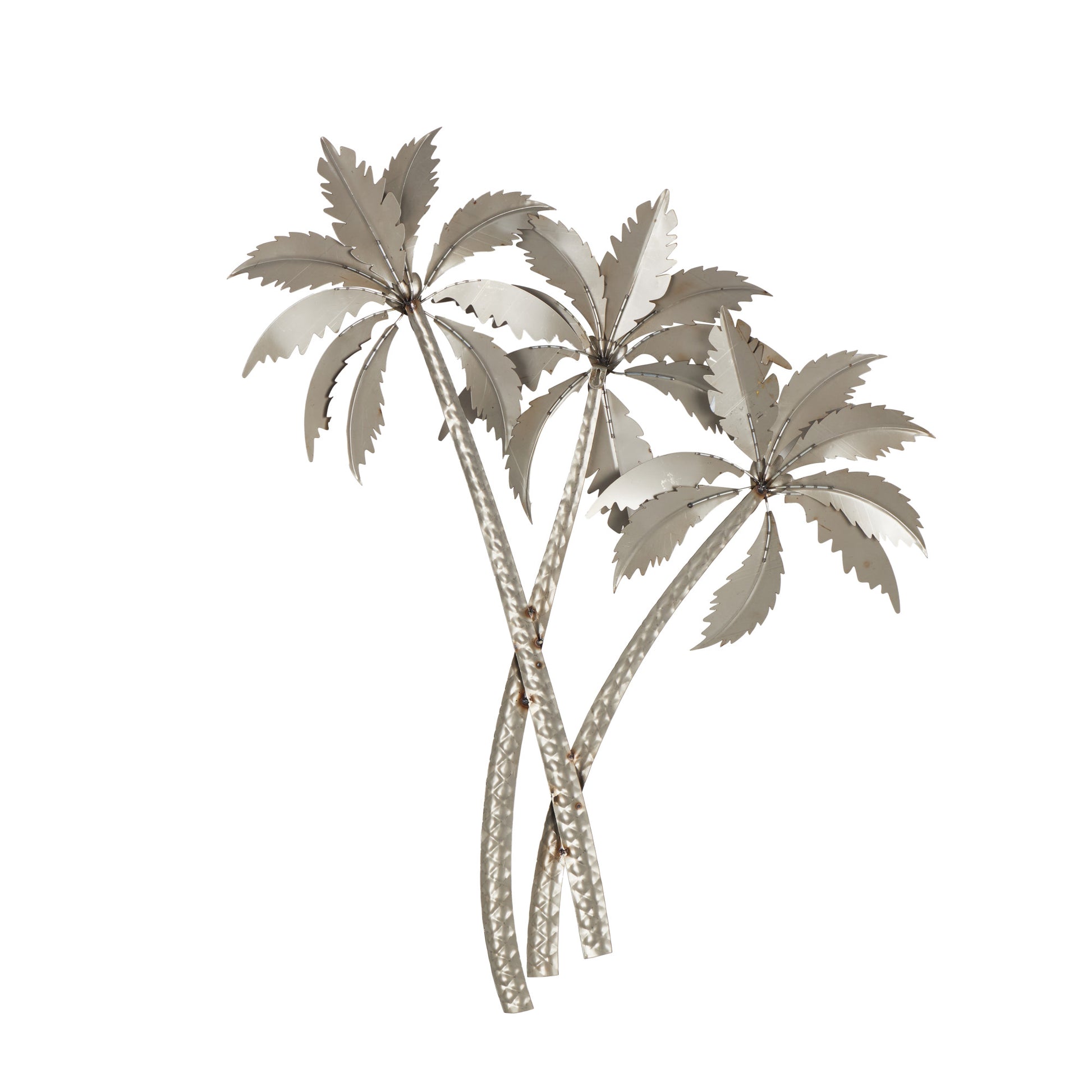 Tree Copper Stainless Steel Metal Slanted Home Wall Decor with Bronze and Yellow Accents