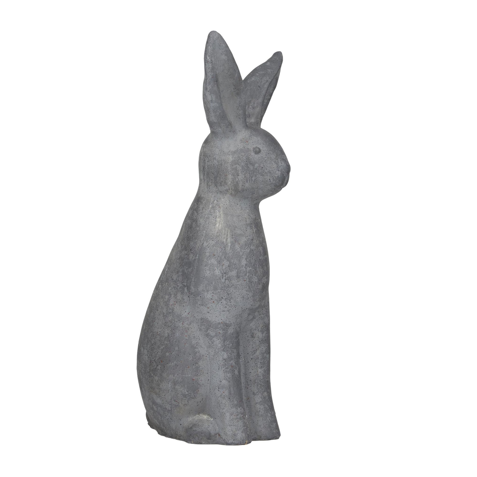Rabbit Gray Polystone Indoor Outdoor Decorative Garden Sculpture