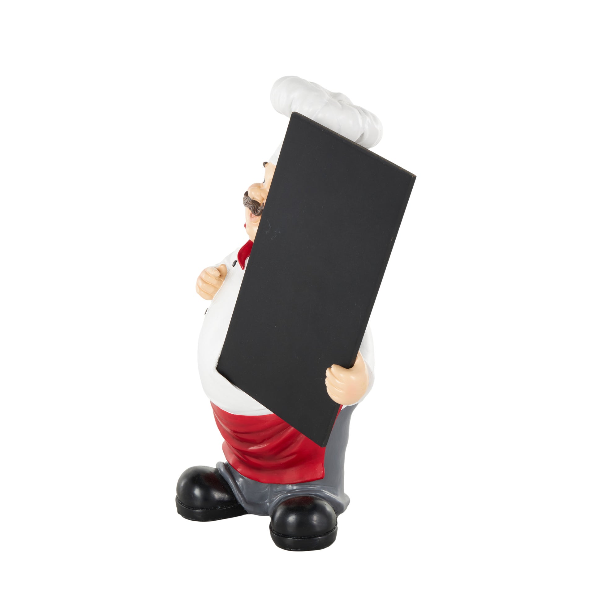 Chef White Polystone Kitchen Decorative Figurine Decorative Sculpture with Chalkboard
