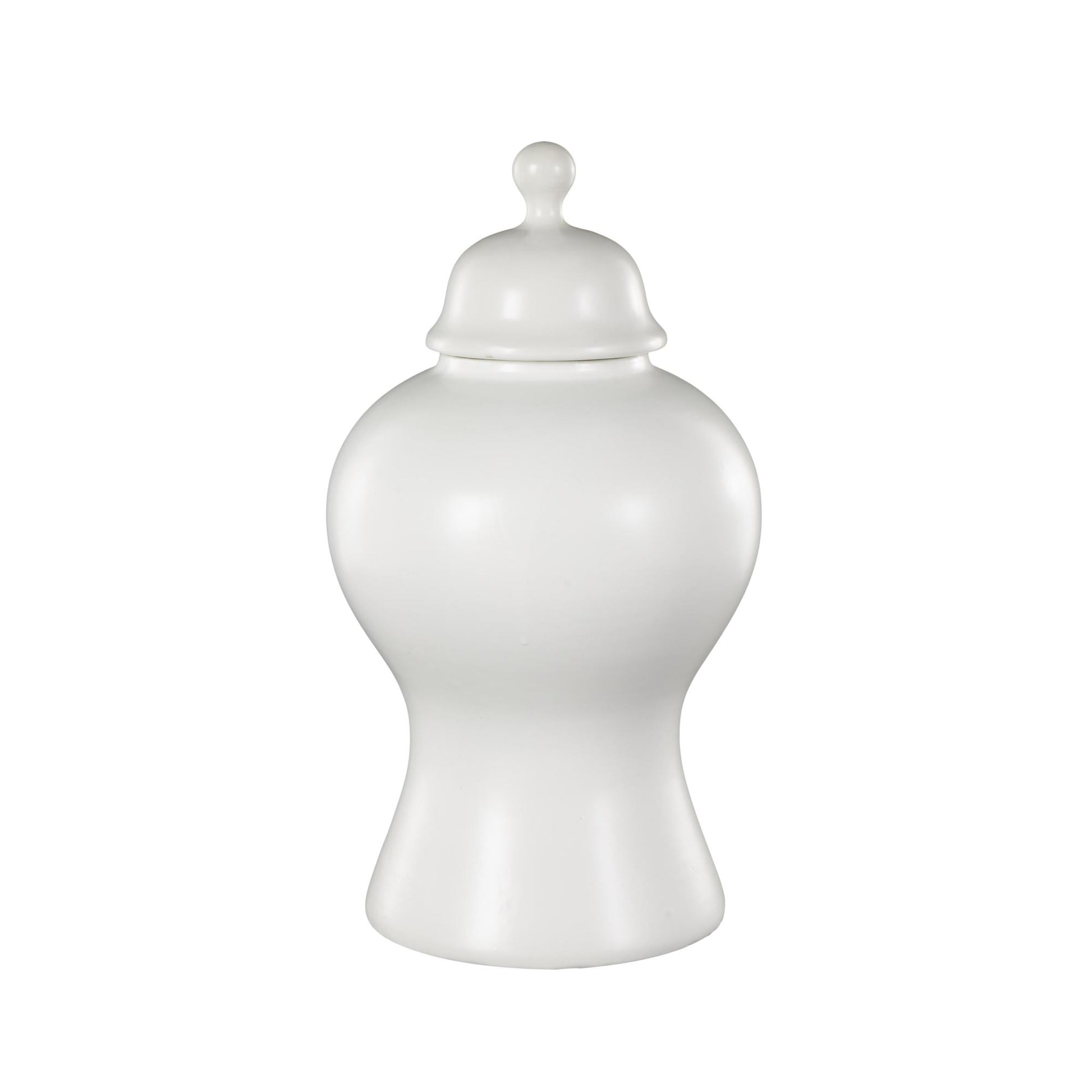 Ceramic Rounded Hourglass Living Room Decorative Jars with Lid and Ball Knob