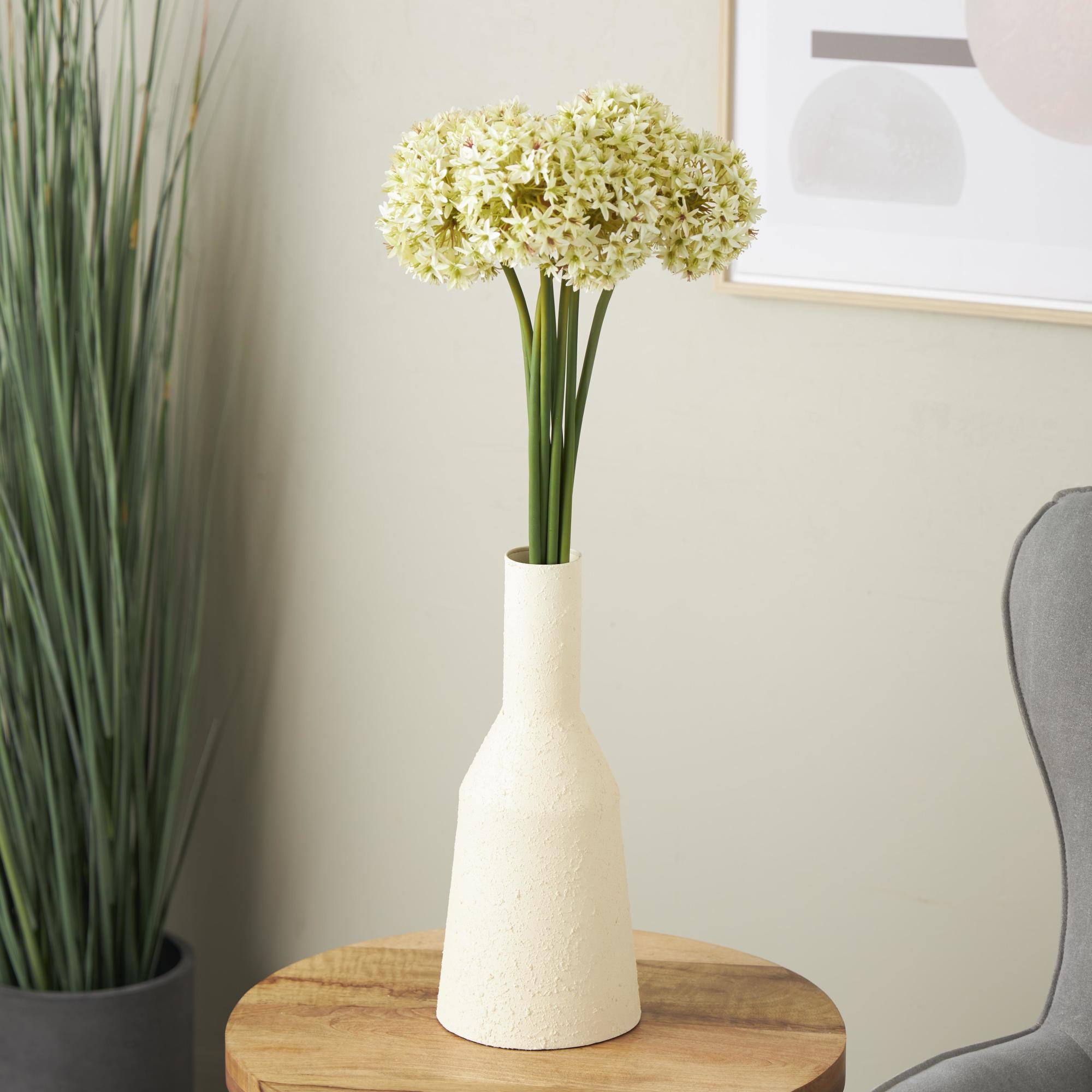 Set of 8 Allium White Plastic Tall Indoor Outdoor Artificial Flower Stem