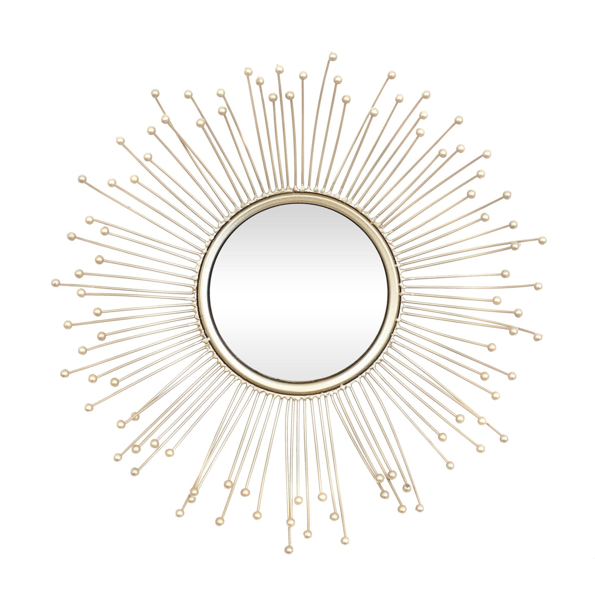 Set of 3 Starburst Gold Metal Room Wall Mirror
