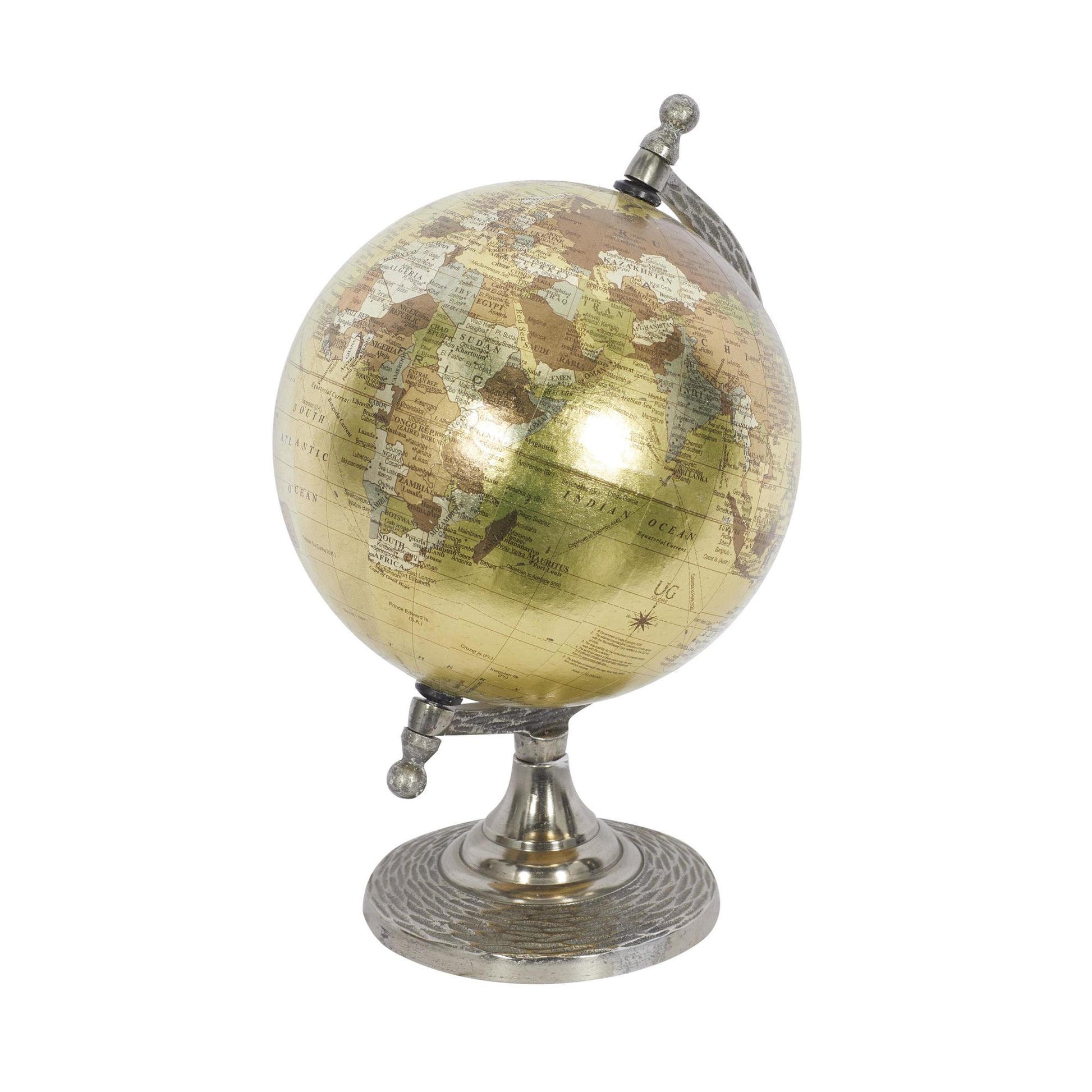 Gold Aluminum Metal Educational/Geographic Earth Globe