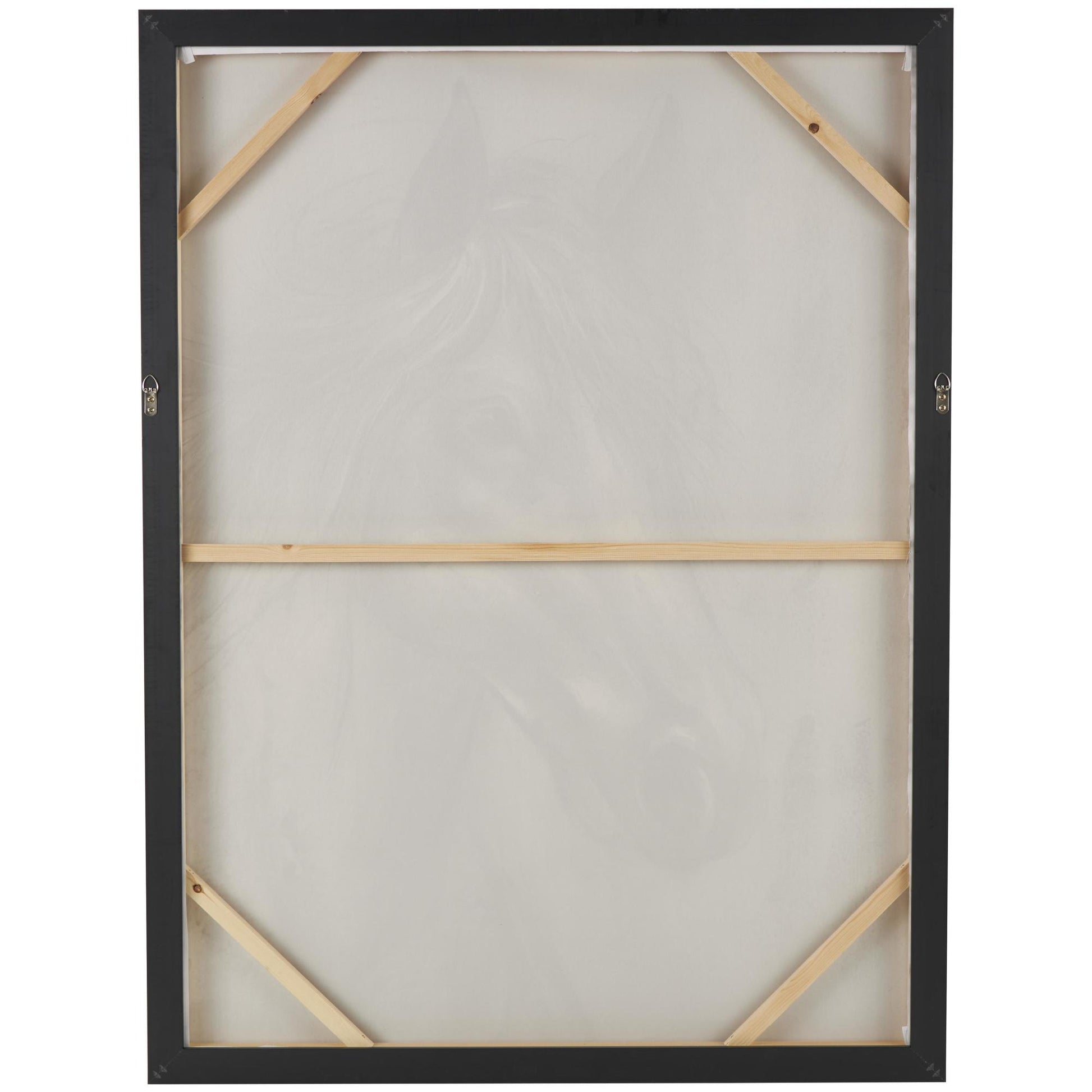 Horse Black Canvas Hand Drawn Inspired Shaded Living Room Framed Wall Art with White Background