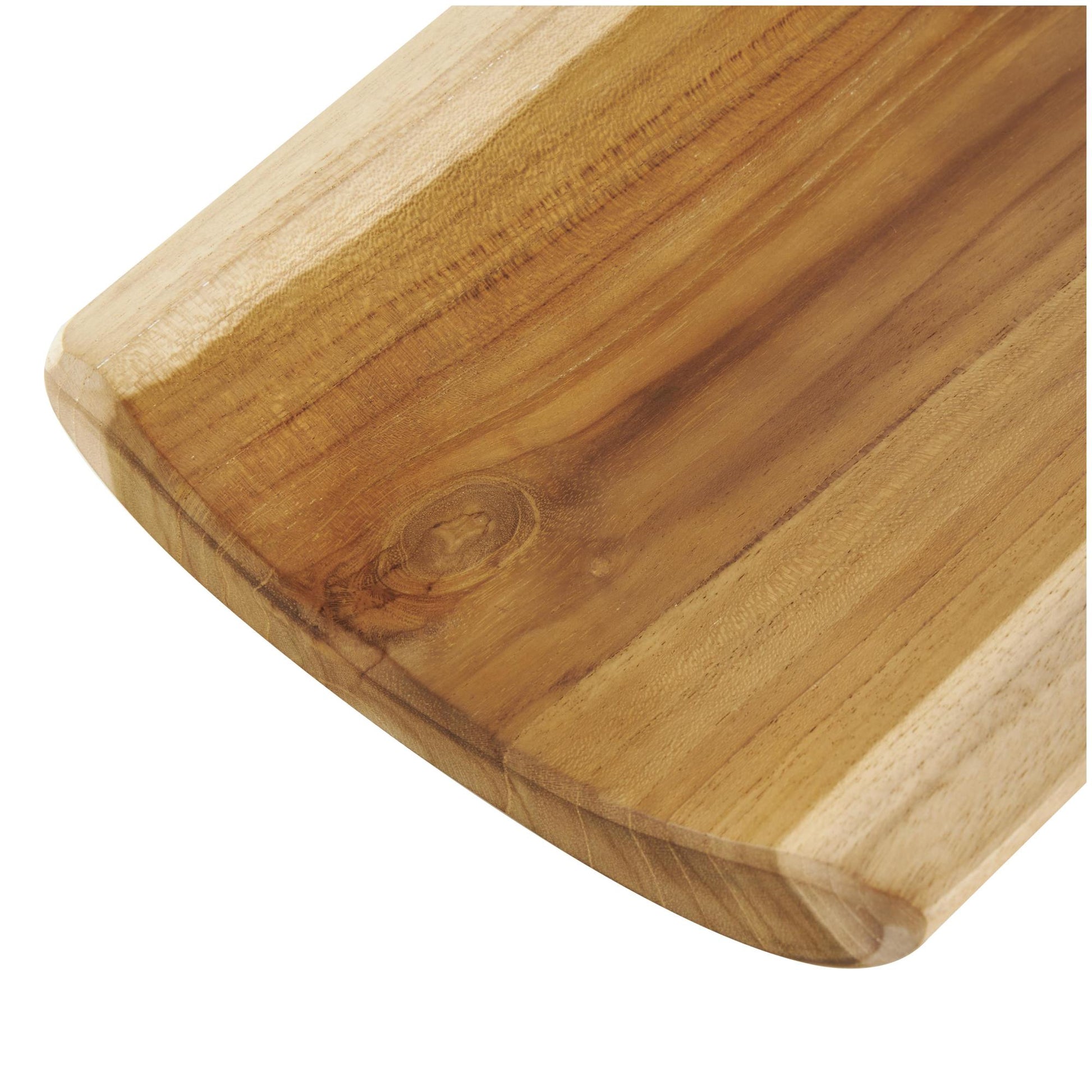 Set of 3 Brown Teak Wood Handmade Curved Living Room Decor Tray