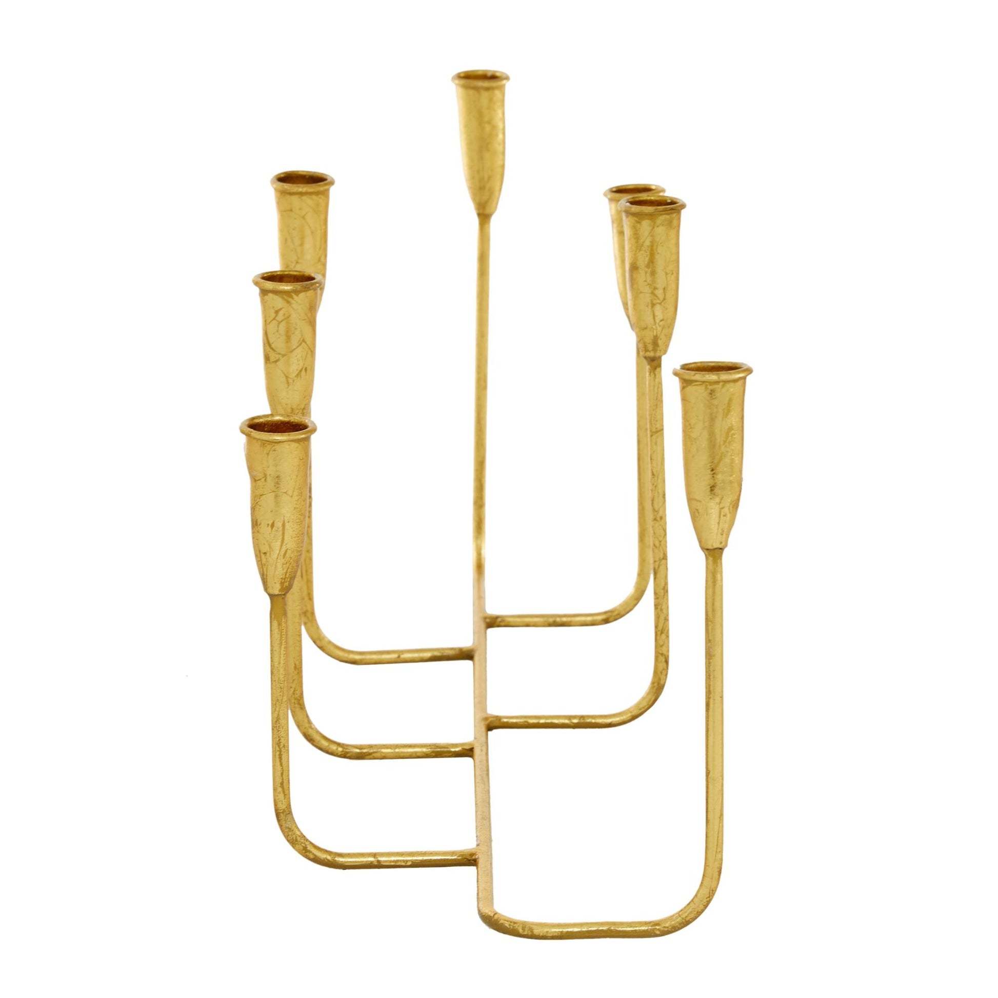 CosmoLiving by Cosmopolitan Metal Long Tapered 7 Holder Decorative Candelabra