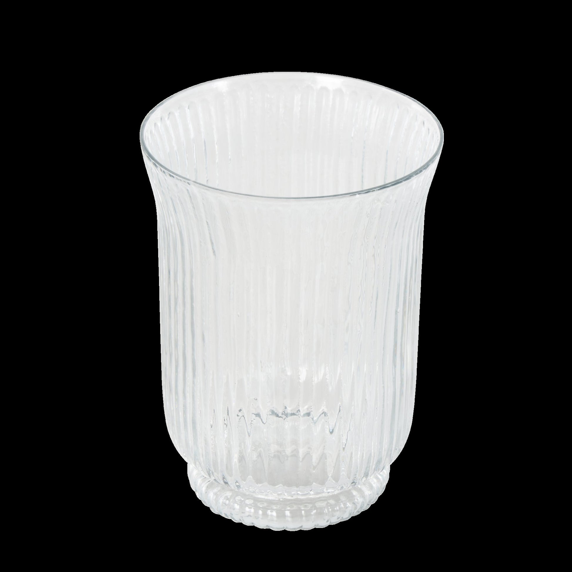 Clear Glass Ribbed Fluted Decorative Candle Holder