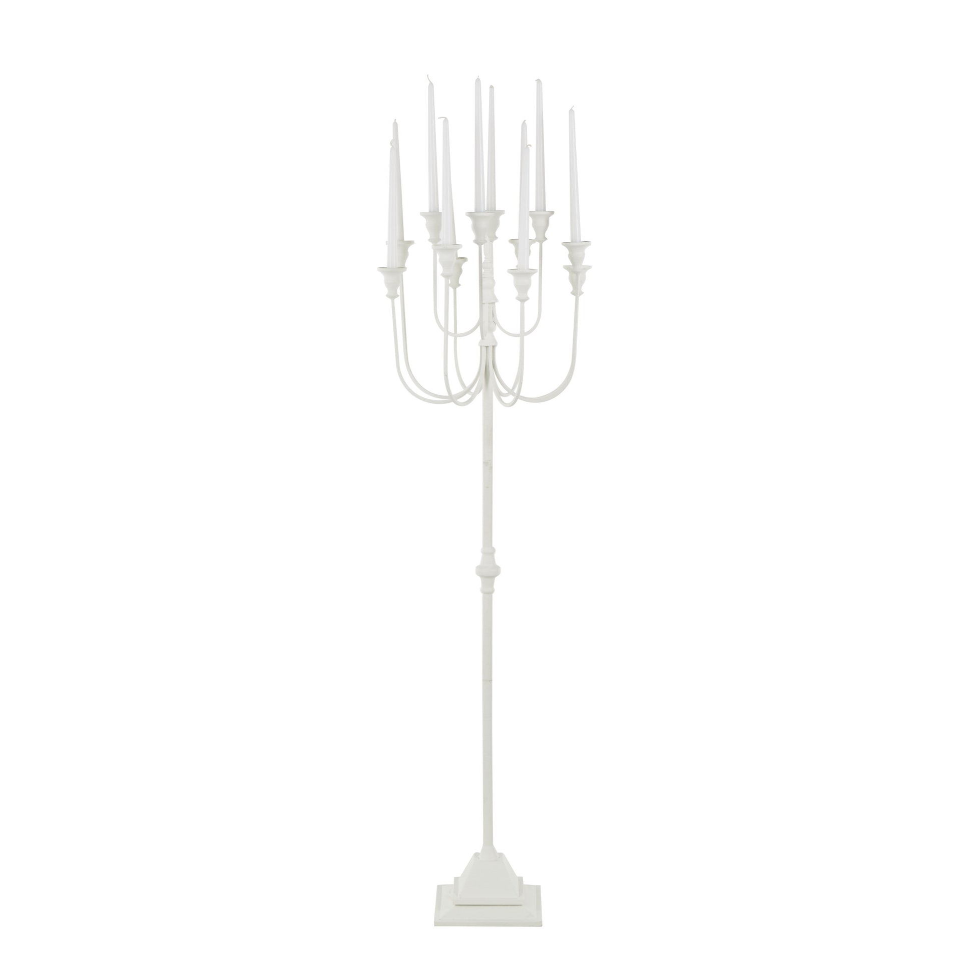 White Metal Taper 12 Slot Decorative Candelabra
