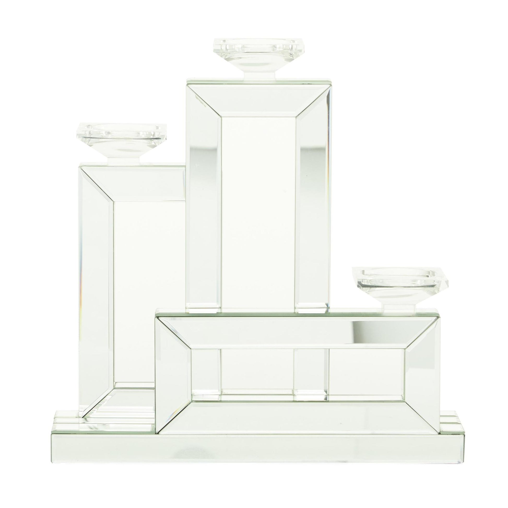 Silver Wood Decorative Candelabra