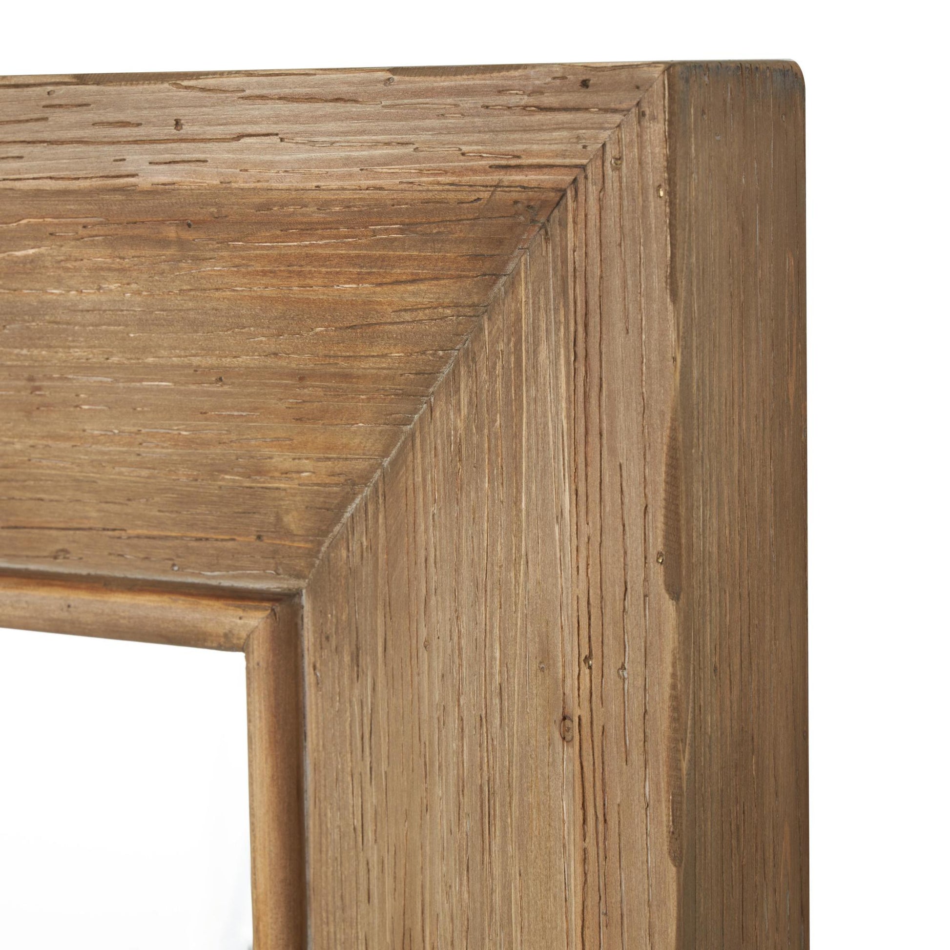 Brown Wood Room Floor Mirror with Natural Wood Grains