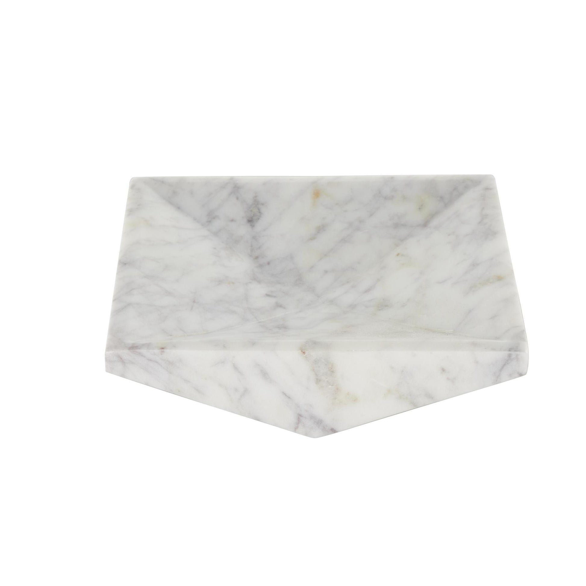 Geometric White Marble Square Living Room Decor Tray