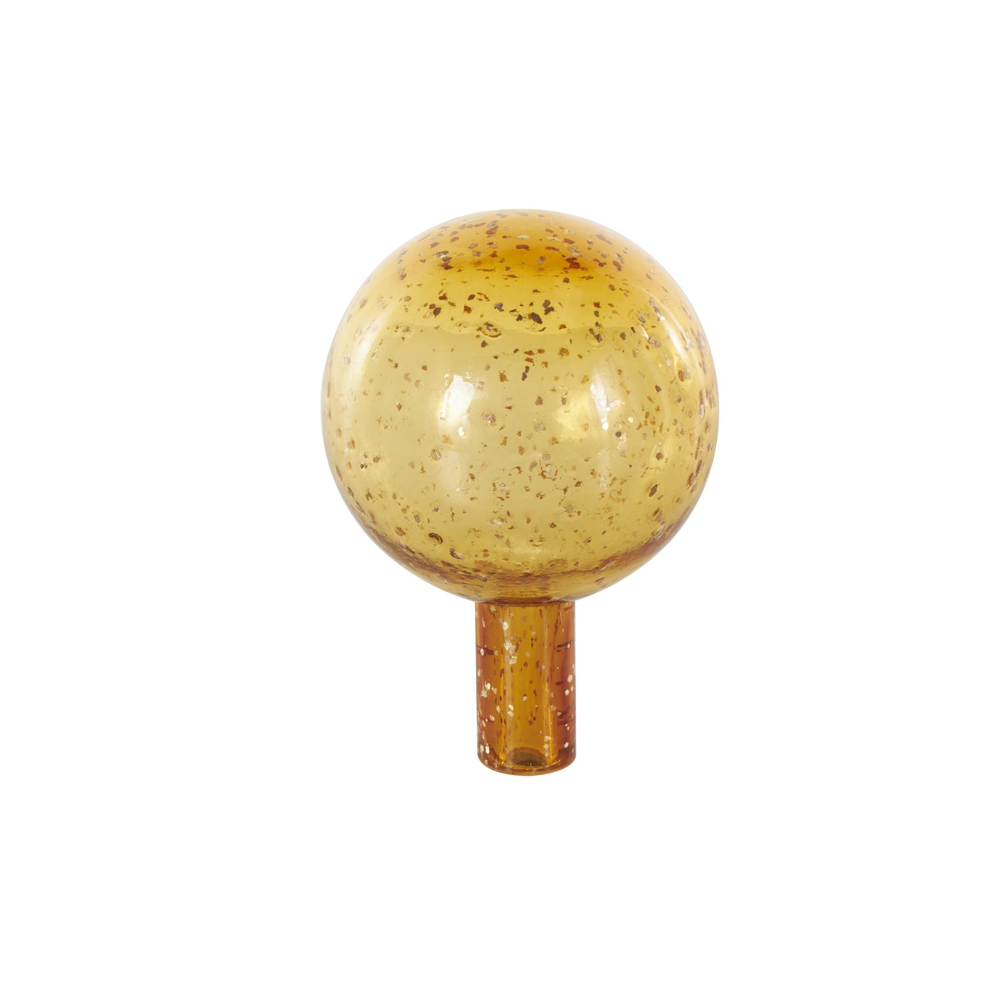 Set of 2 Yellow Glass Speckled Ombre Living Room Decorative Jars with Round Orb Tops