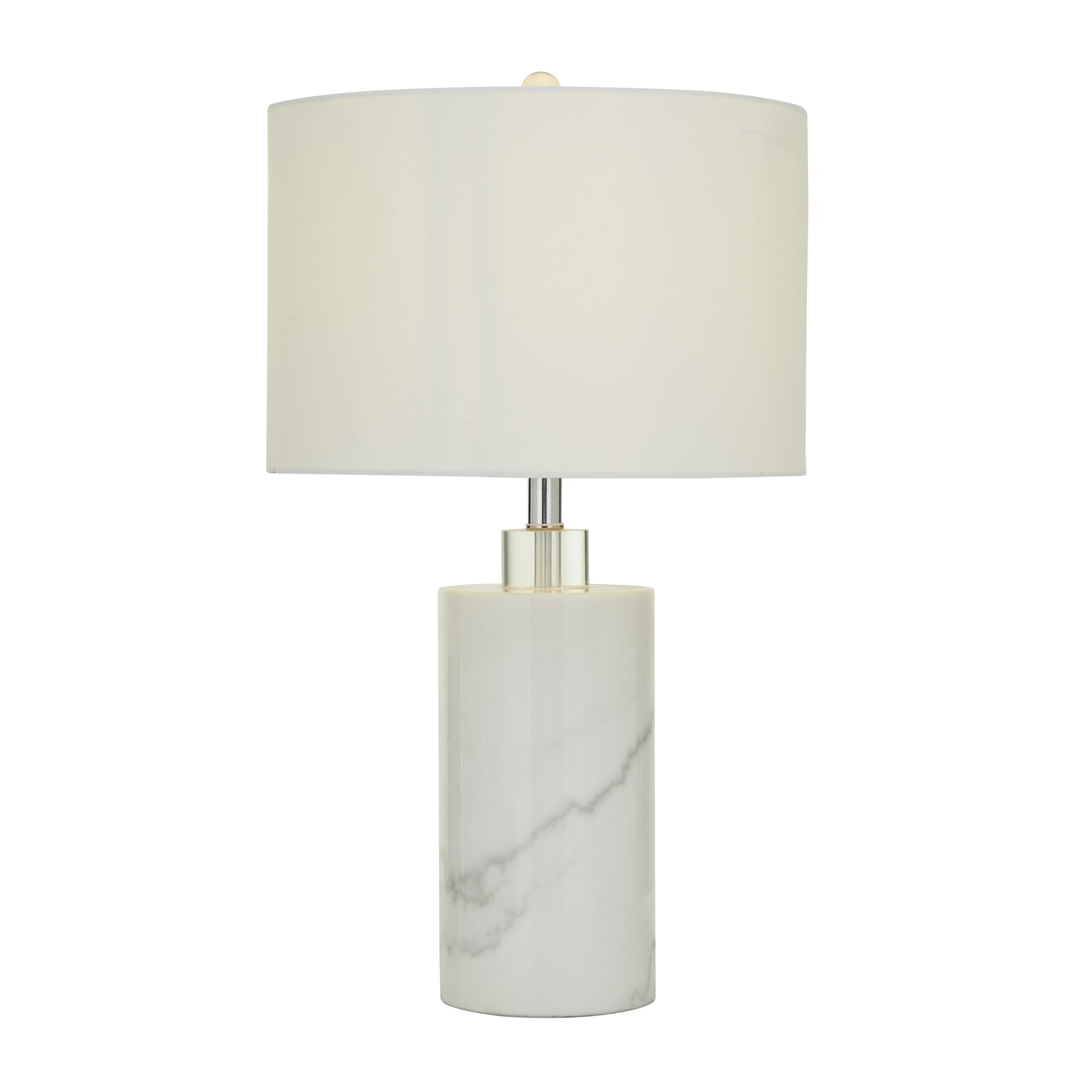 Marble Thick Stand Room Table Lamp with Drum Shade