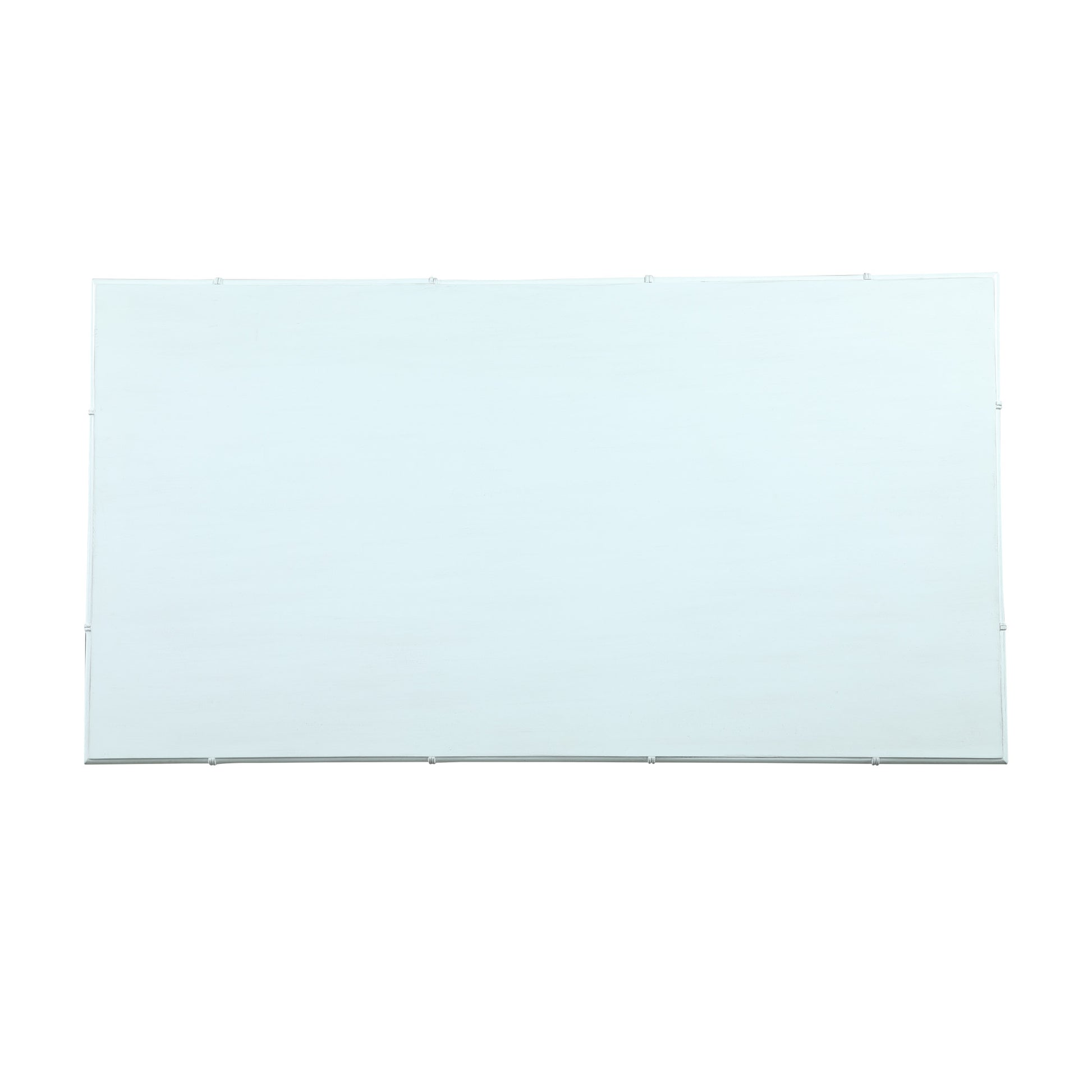 Light Blue Wood 2 Drawer Living Room Coffee Table with Bamboo Inspired Detailing and Bronze Knobs