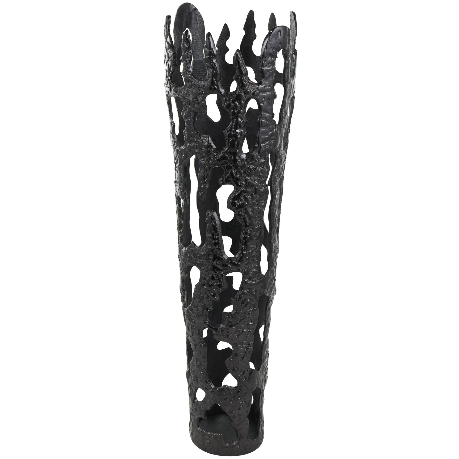 Abstract Aluminum Metal Drip Decorative Vase with Melting Designed Body