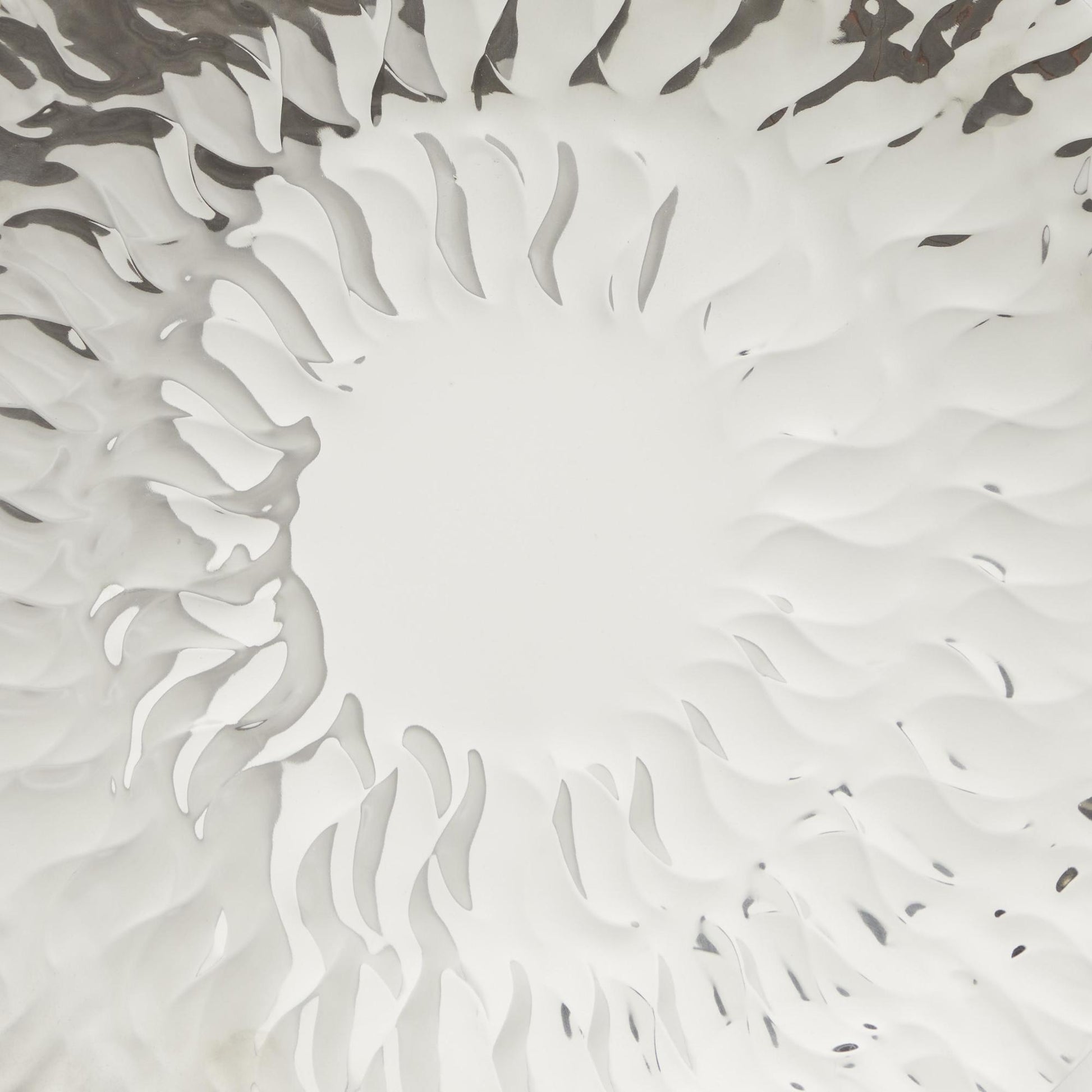 Set of 9 Plate Silver Stainless Steel Metal Home Wall Decor with Hammered Design