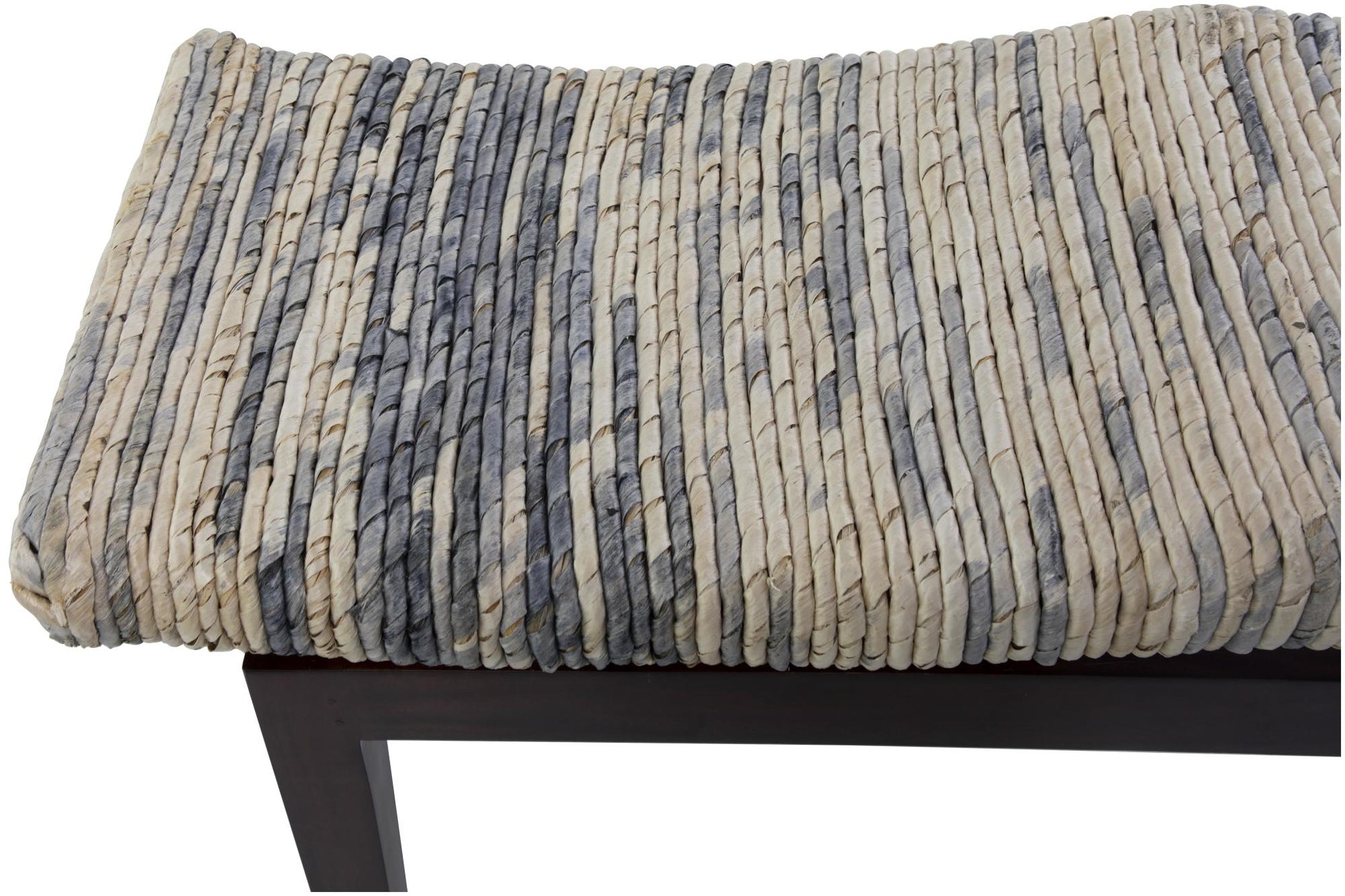 Brown Wood Handmade Woven Home Bench