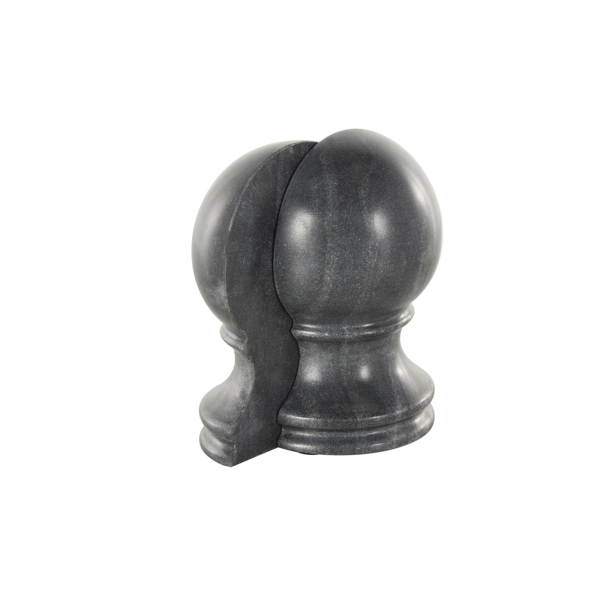 Set of 2 Globe Marble Sleek Orb Decorative Bookends