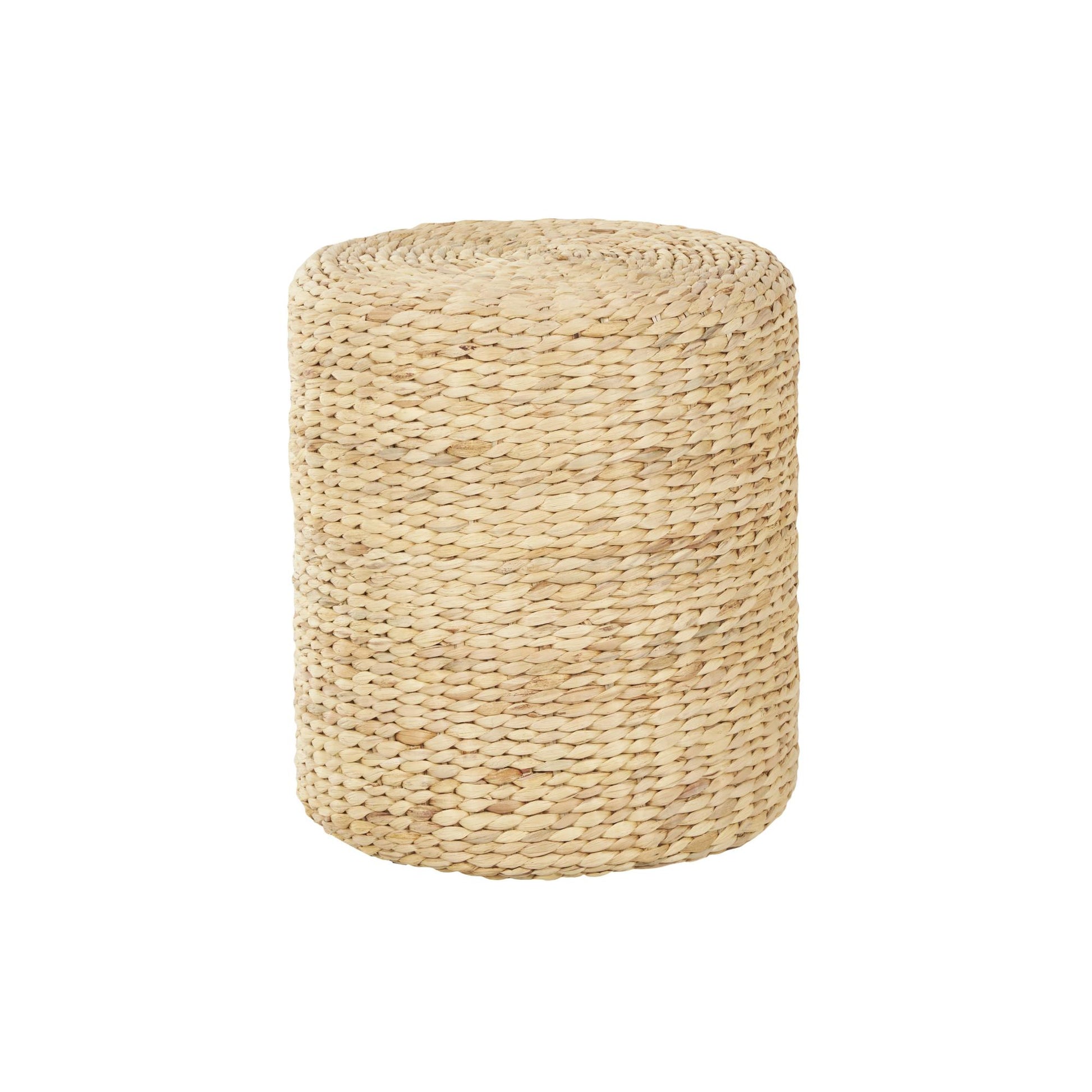 Brown Seagrass Handmade Woven Drum Side End Accent Table