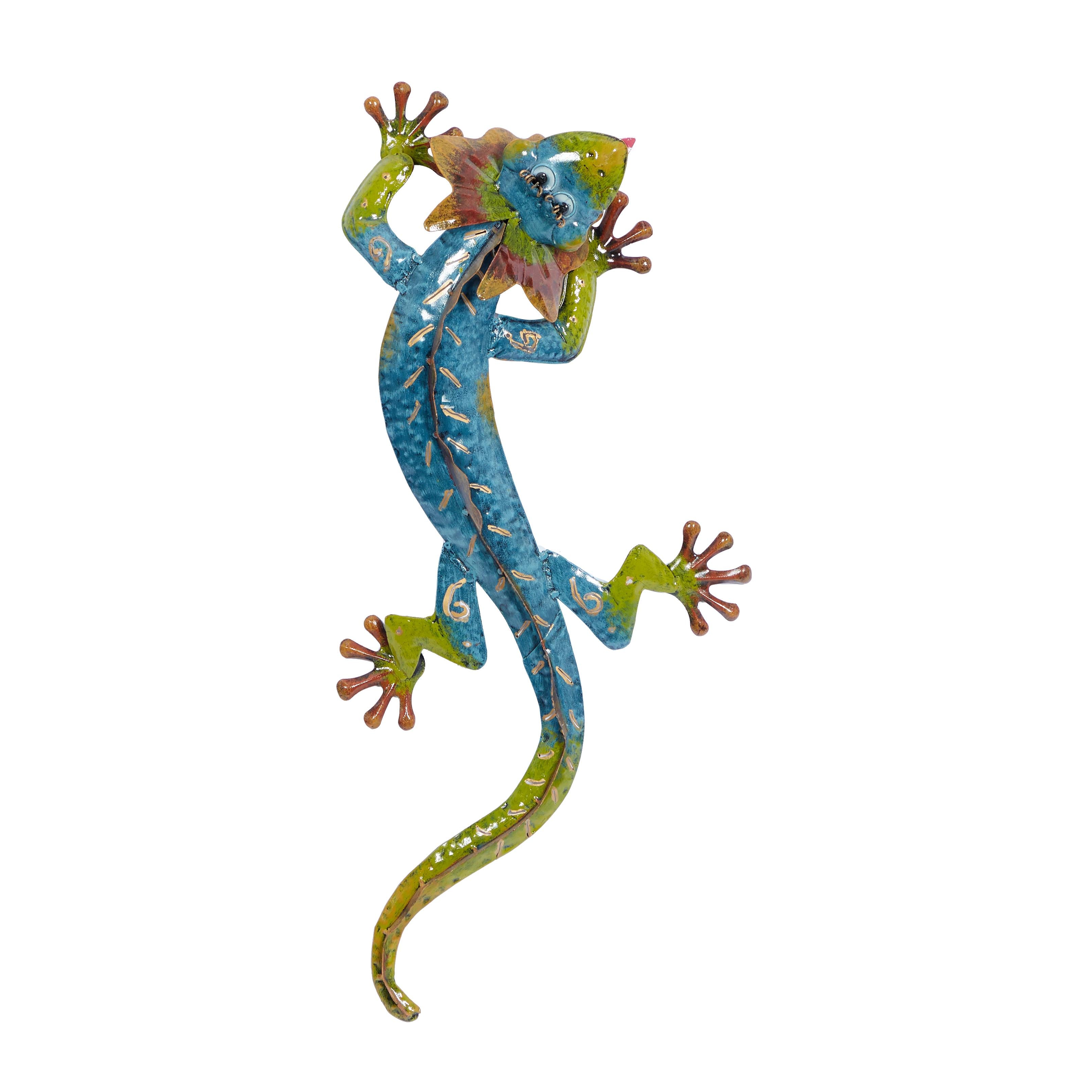 Lizard Multi Colored Metal Indoor Outdoor Home Wall Decor