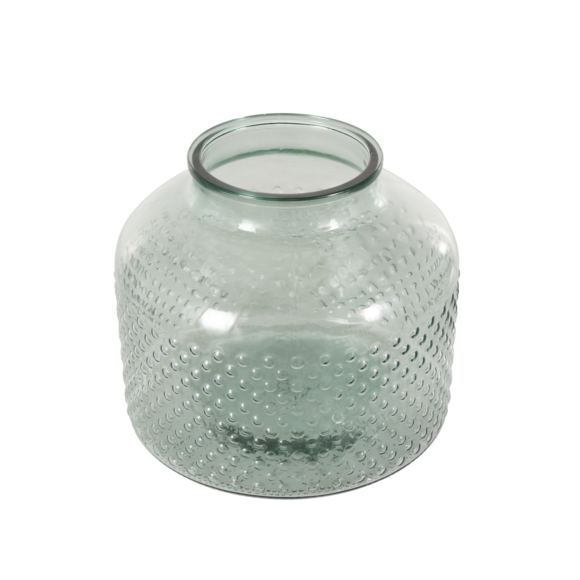 Green Glass Spotted Decorative Vase