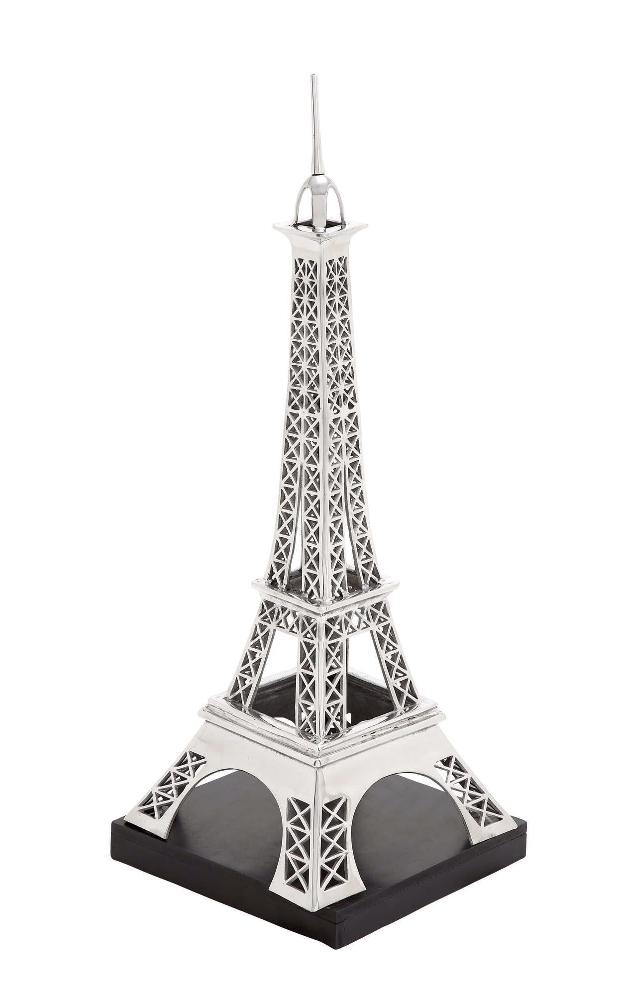 Eiffel Tower Silver Aluminum Metal Decorative Sculpture